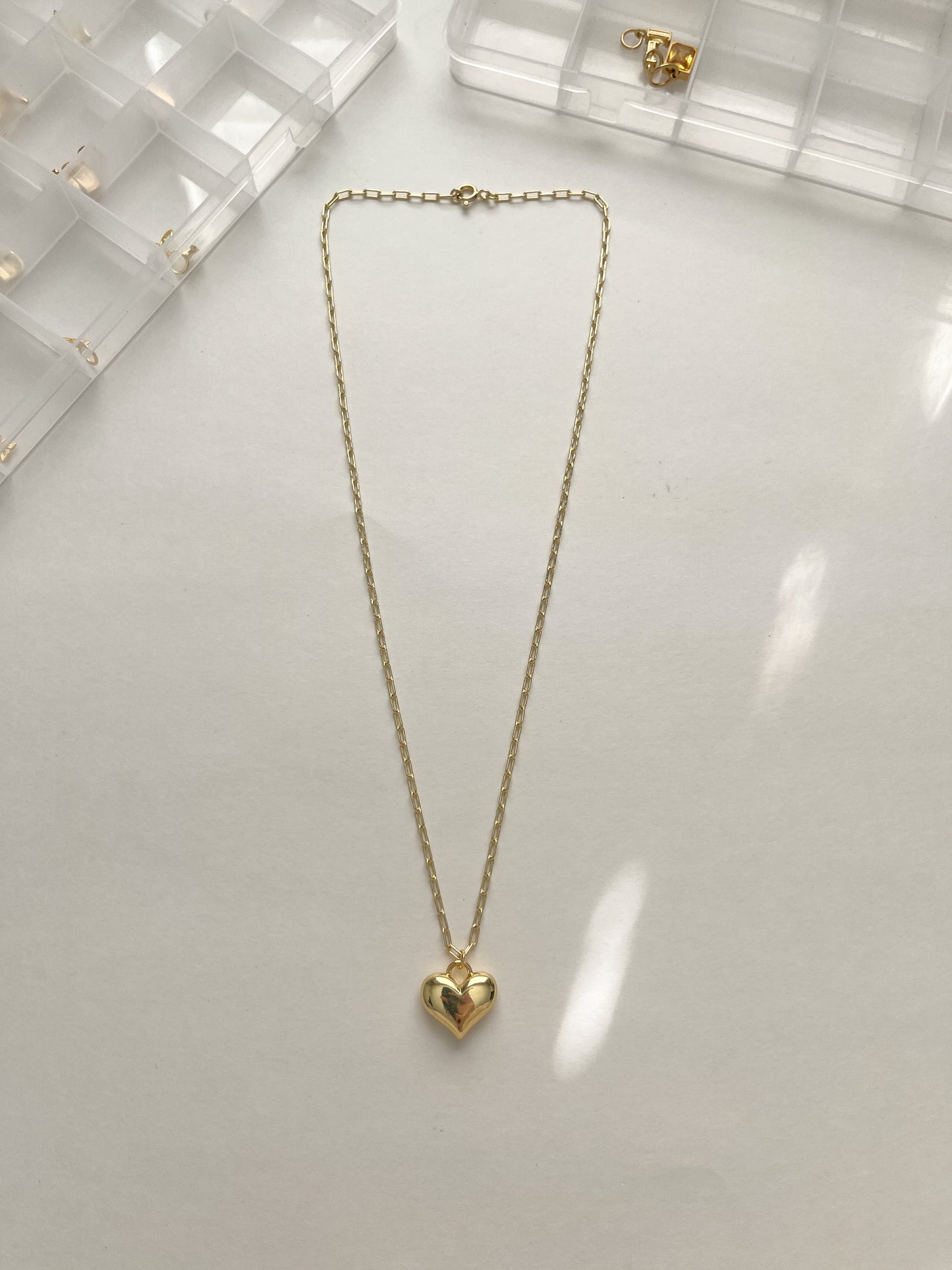 Chunky Heart Charm - Gold Filled