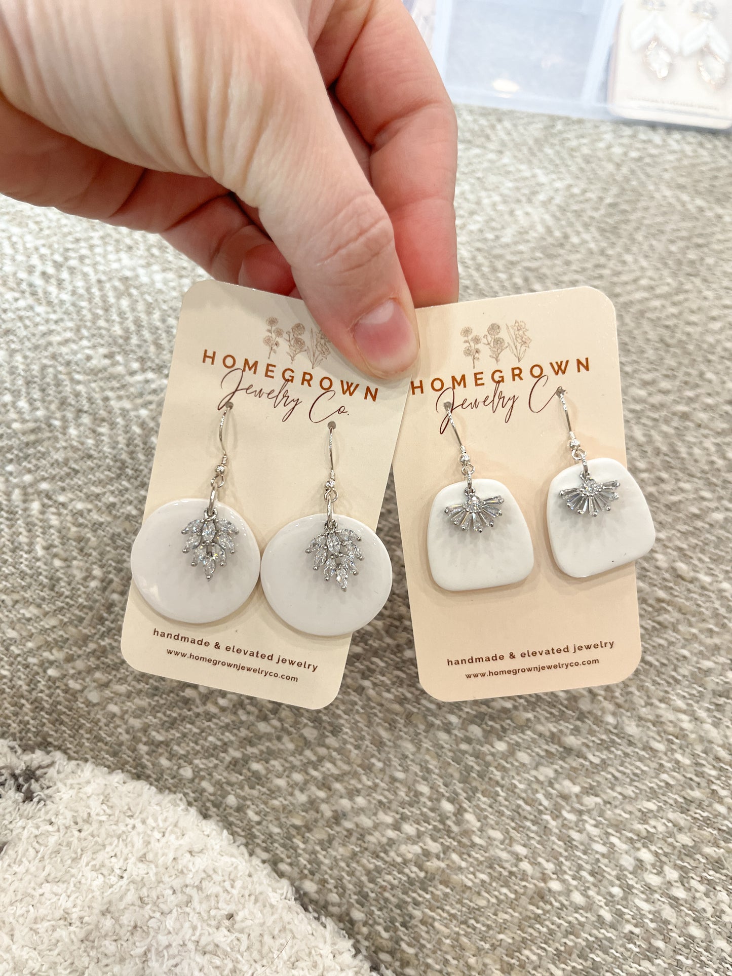 White & Silver CZ Drops