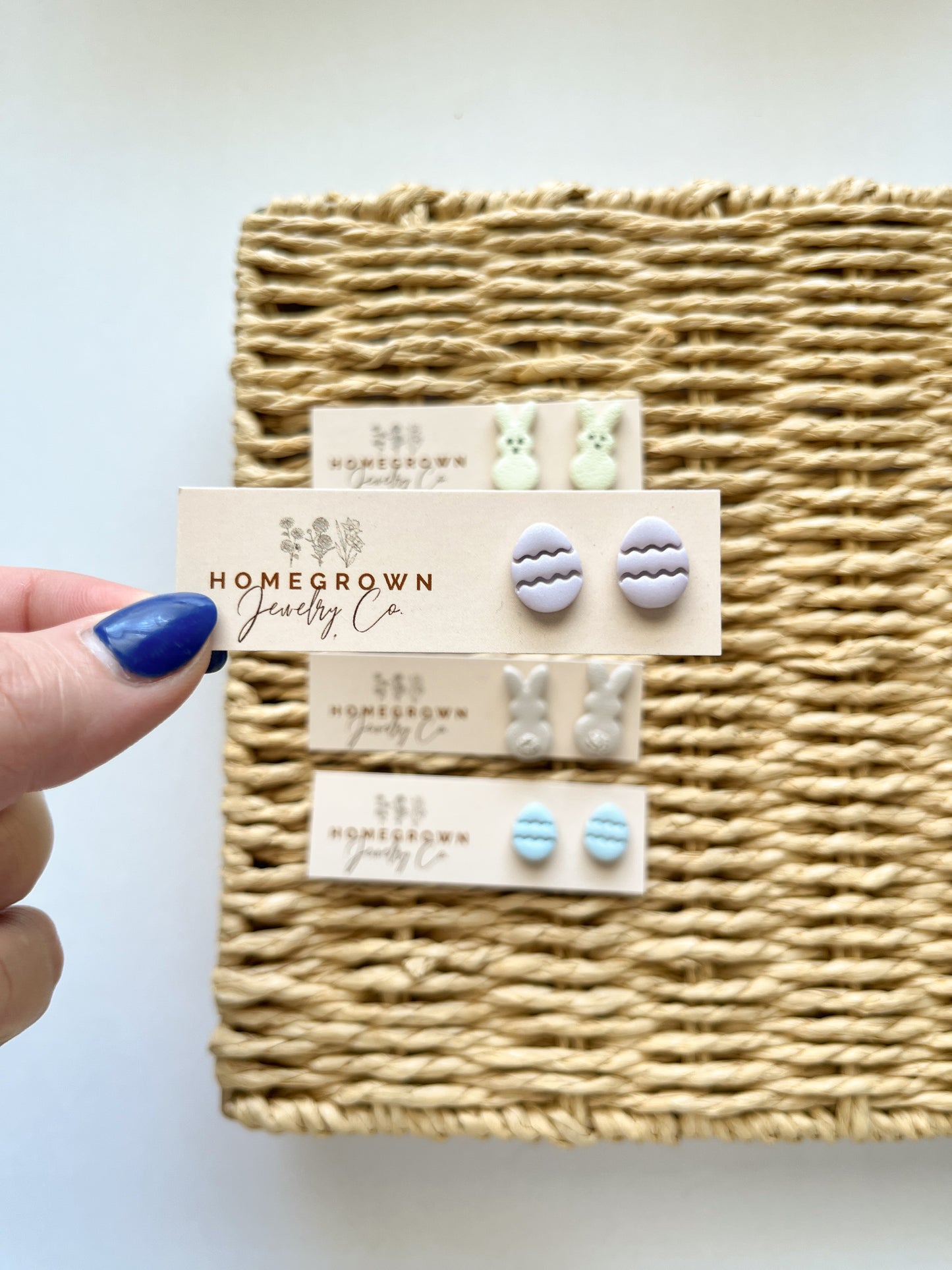 Bunny Peep & Purple Egg Studs