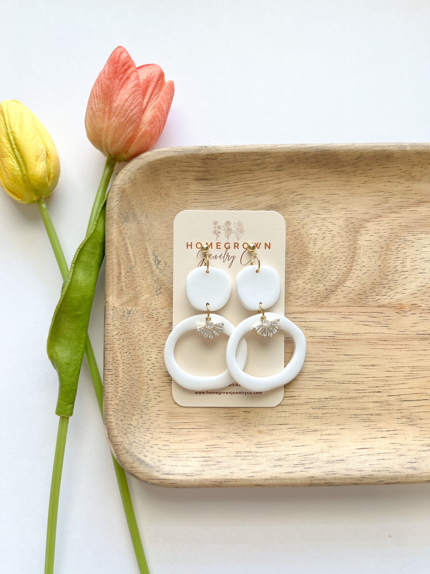 White & Gold Hoop Drops