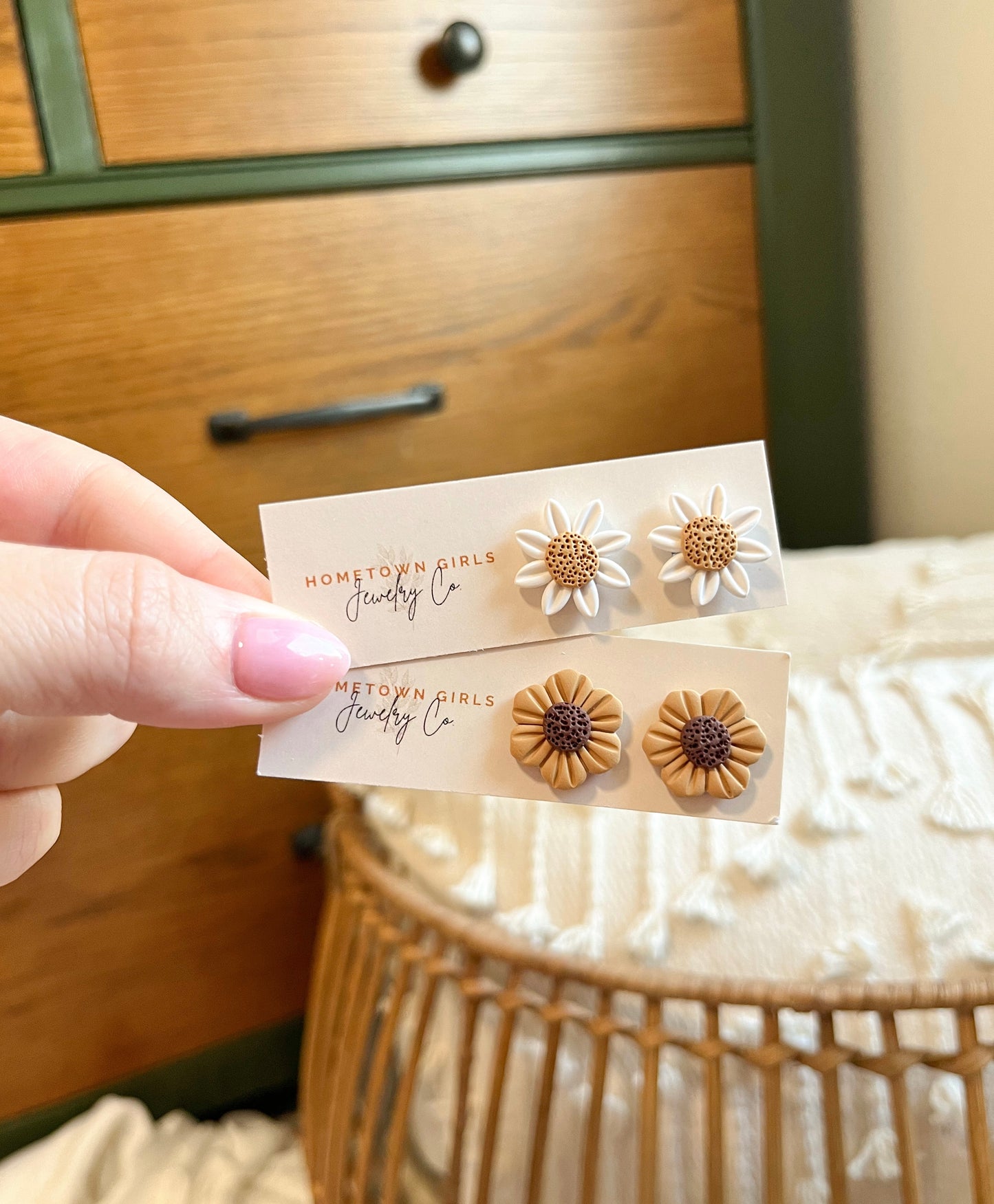Yellow Flower Studs