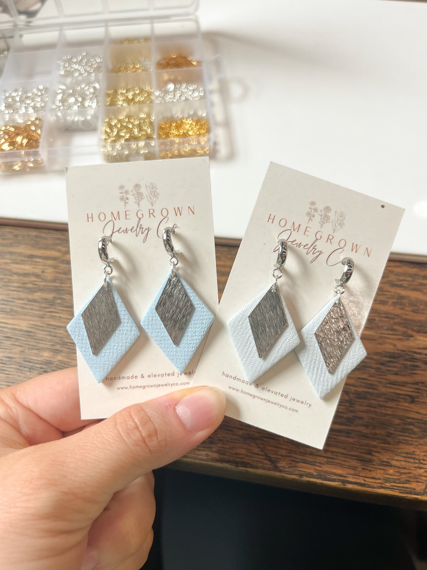 Silver & Blue Drops