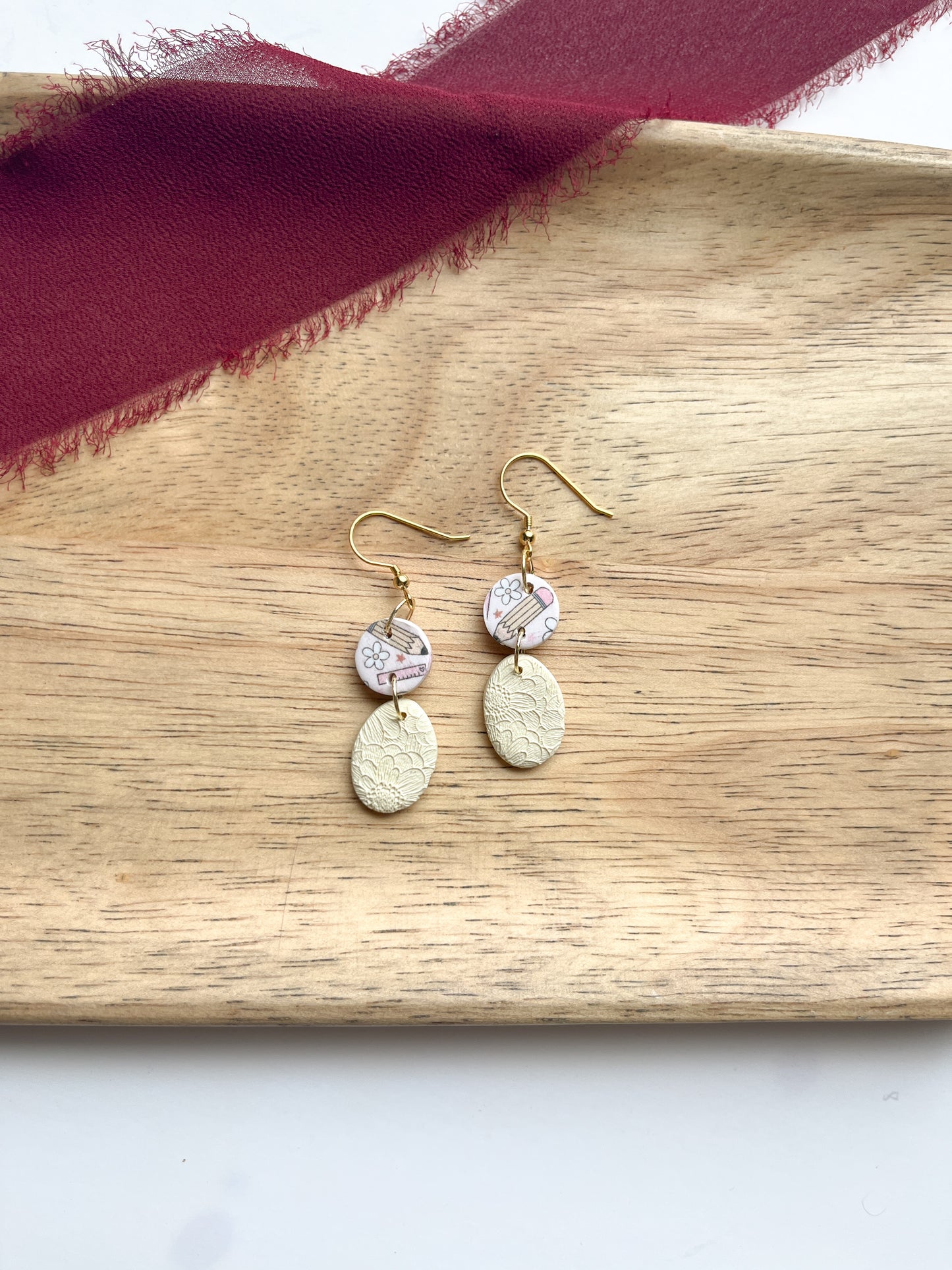 NEW Yellow Pencil Dangles