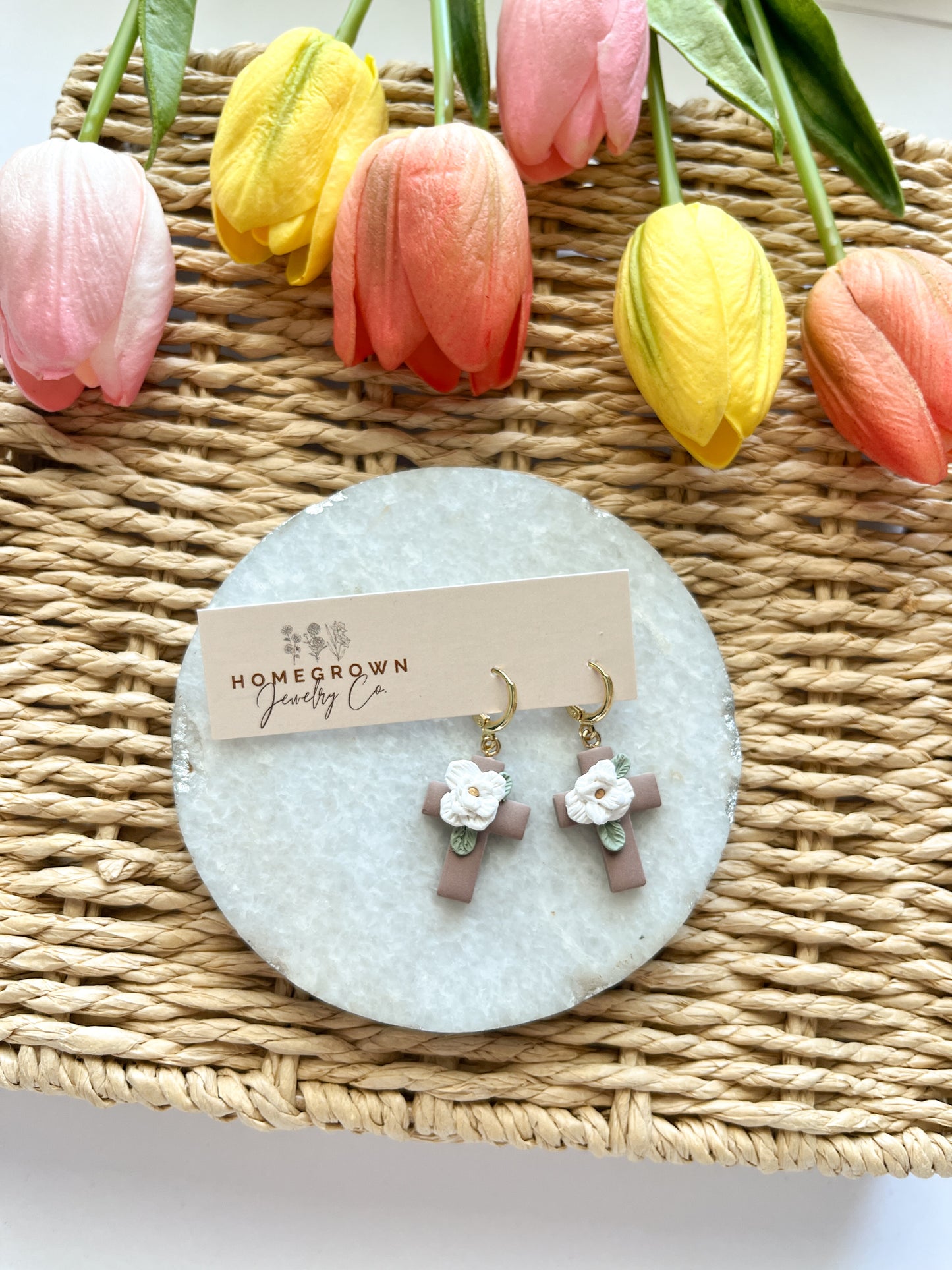 Cross with Flower Drops