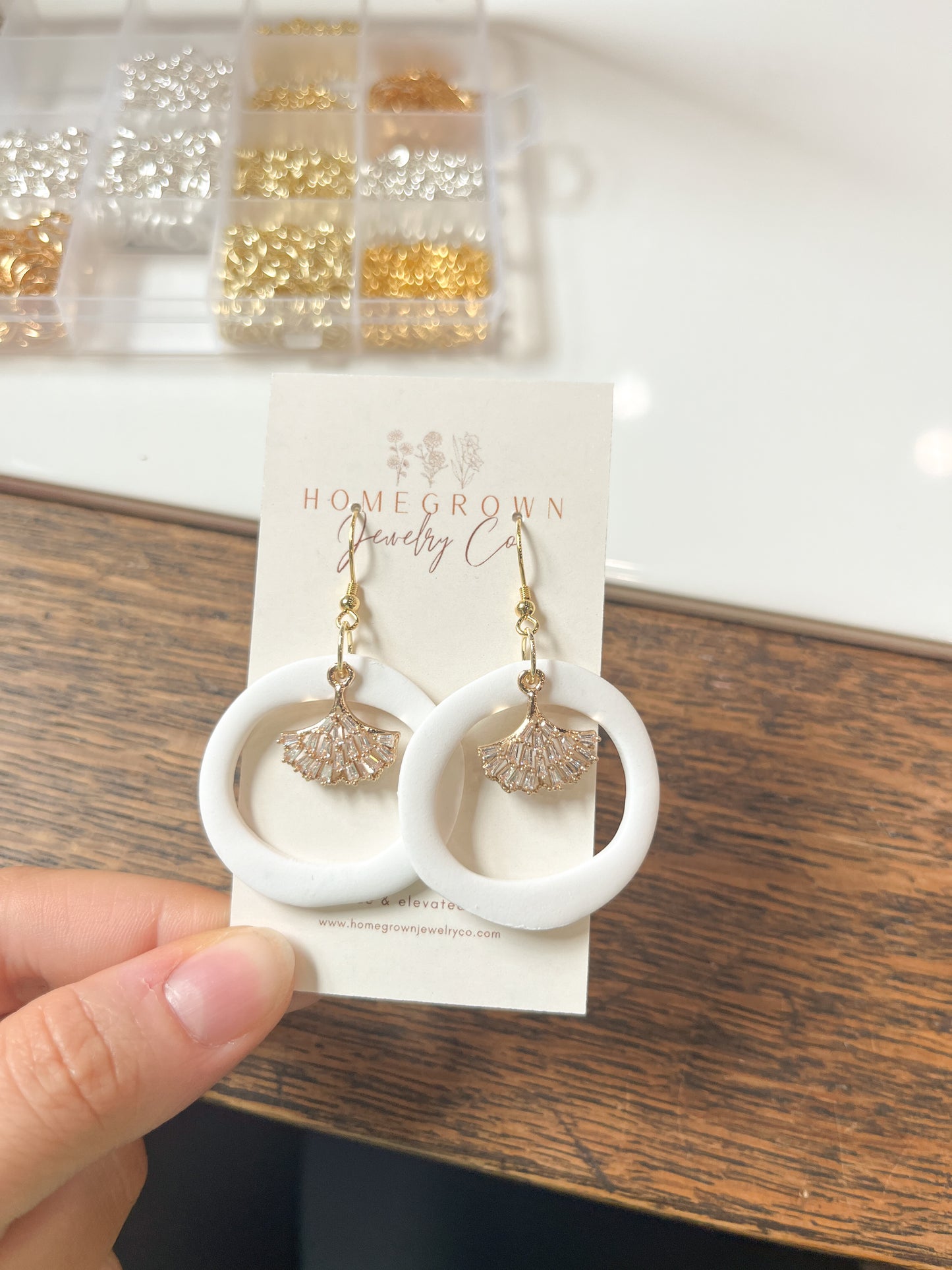 White CZ Hoops