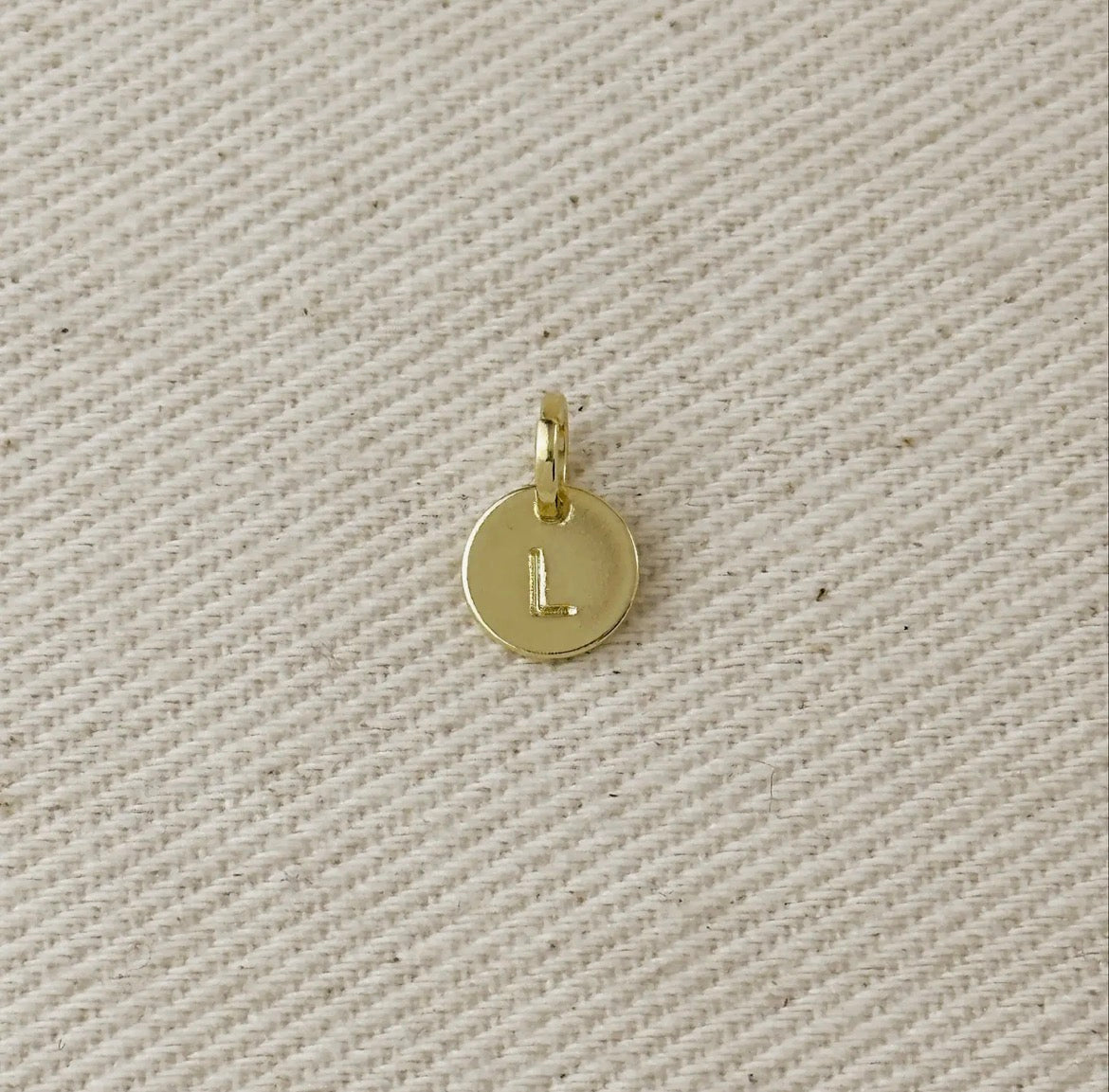 Circle Initial Letter Charm - Gold Filled