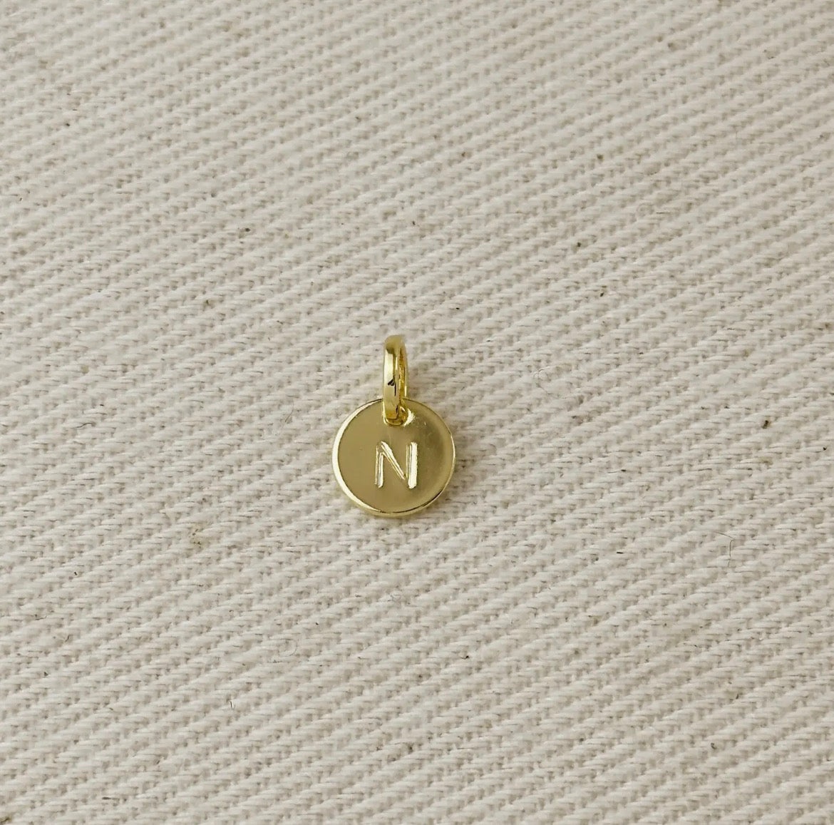 Circle Initial Letter Charm - Gold Filled