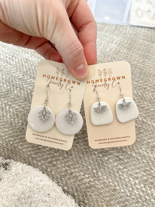 White & Silver CZ Drops