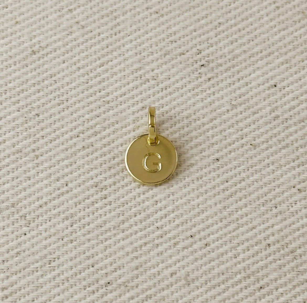 Circle Initial Letter Charm - Gold Filled