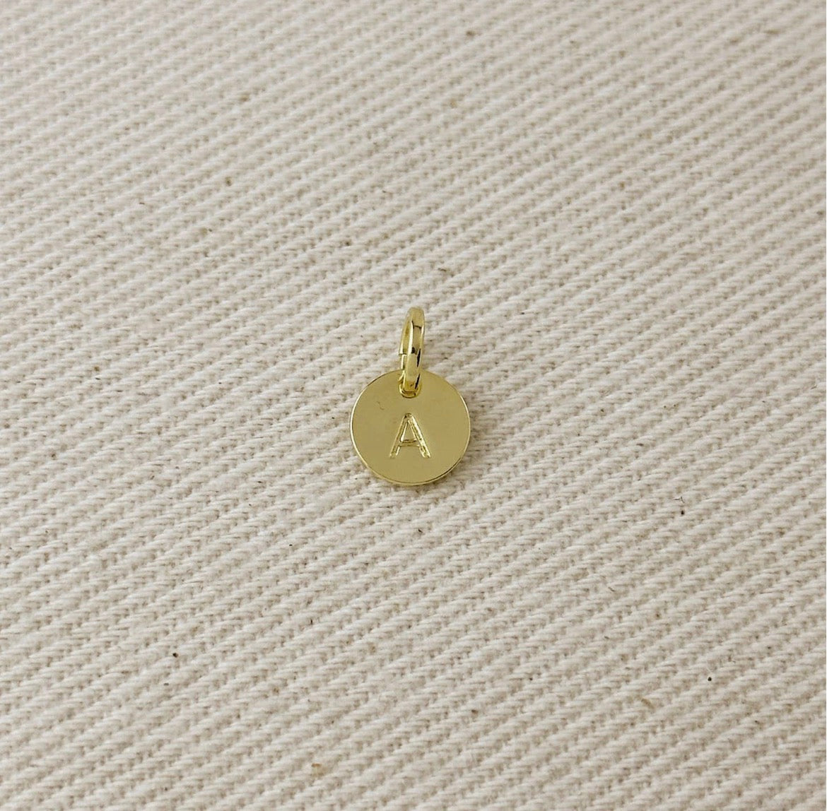 Circle Initial Letter Charm - Gold Filled