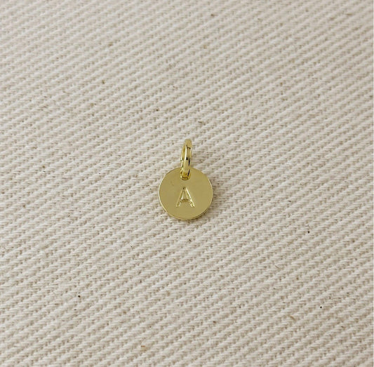 Circle Initial Letter Charm - Gold Filled