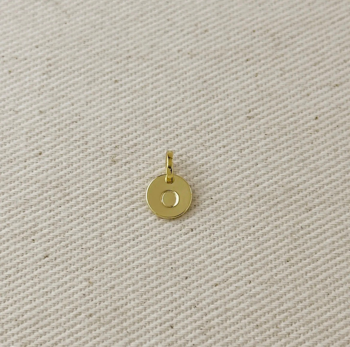 Circle Initial Letter Charm - Gold Filled