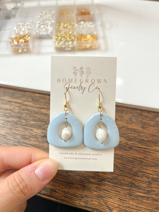 Light Blue & Pearl Drops