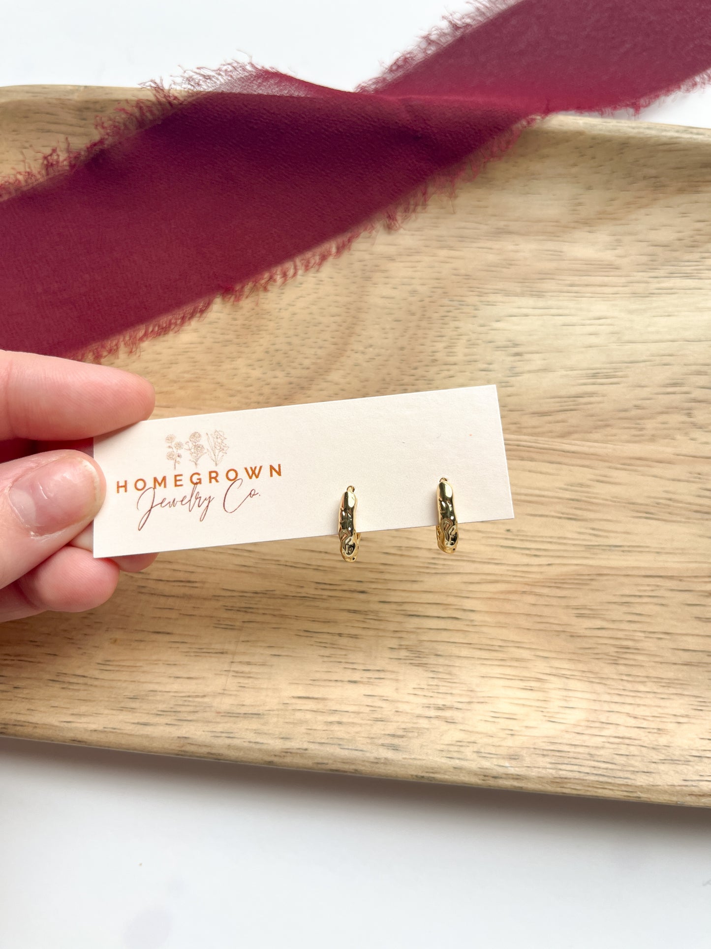 NEW Gold Filled Hammered Huggie Hoops