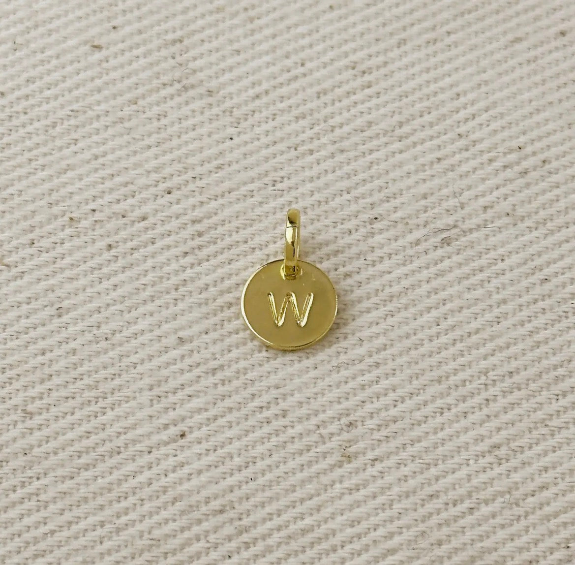 Circle Initial Letter Charm - Gold Filled