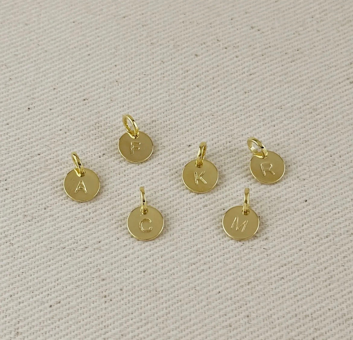 Circle Initial Letter Charm - Gold Filled