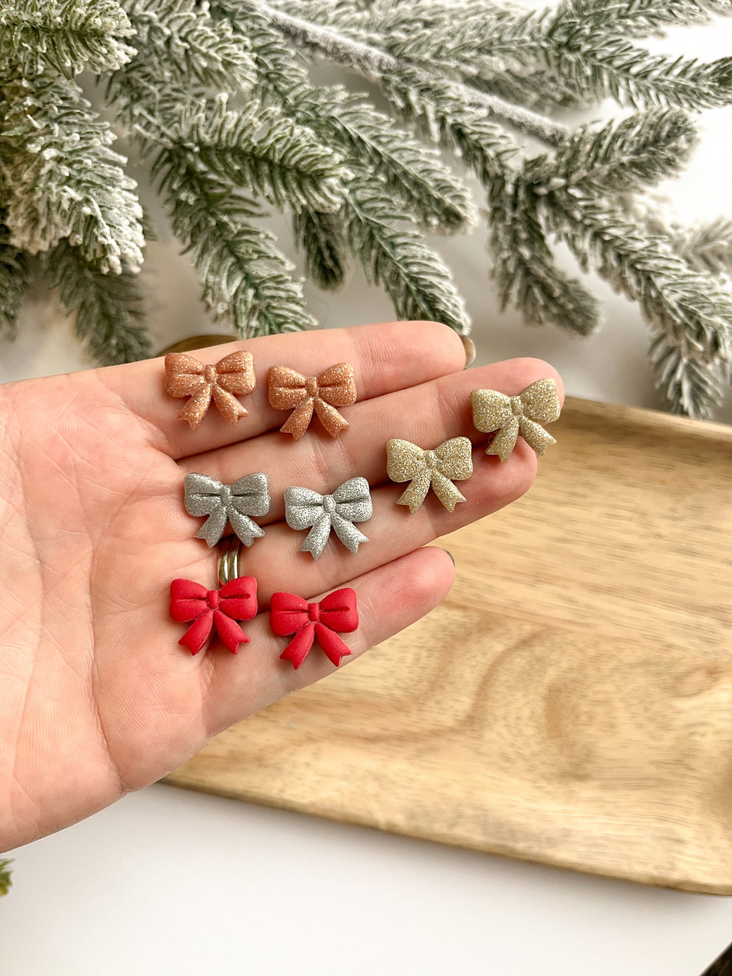 Christmas Bow Studs