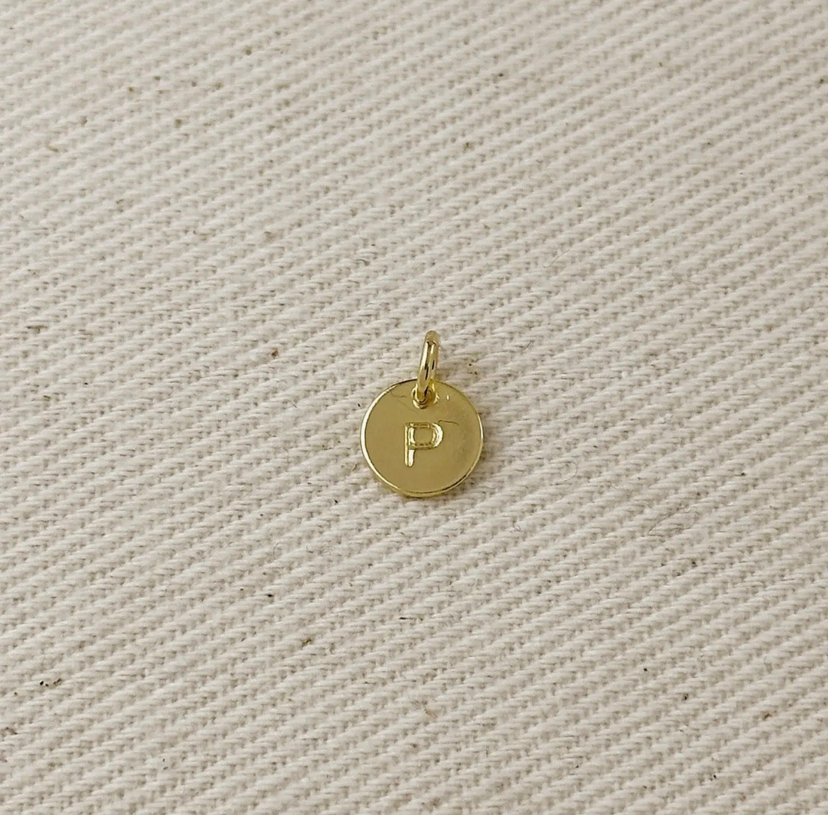 Circle Initial Letter Charm - Gold Filled
