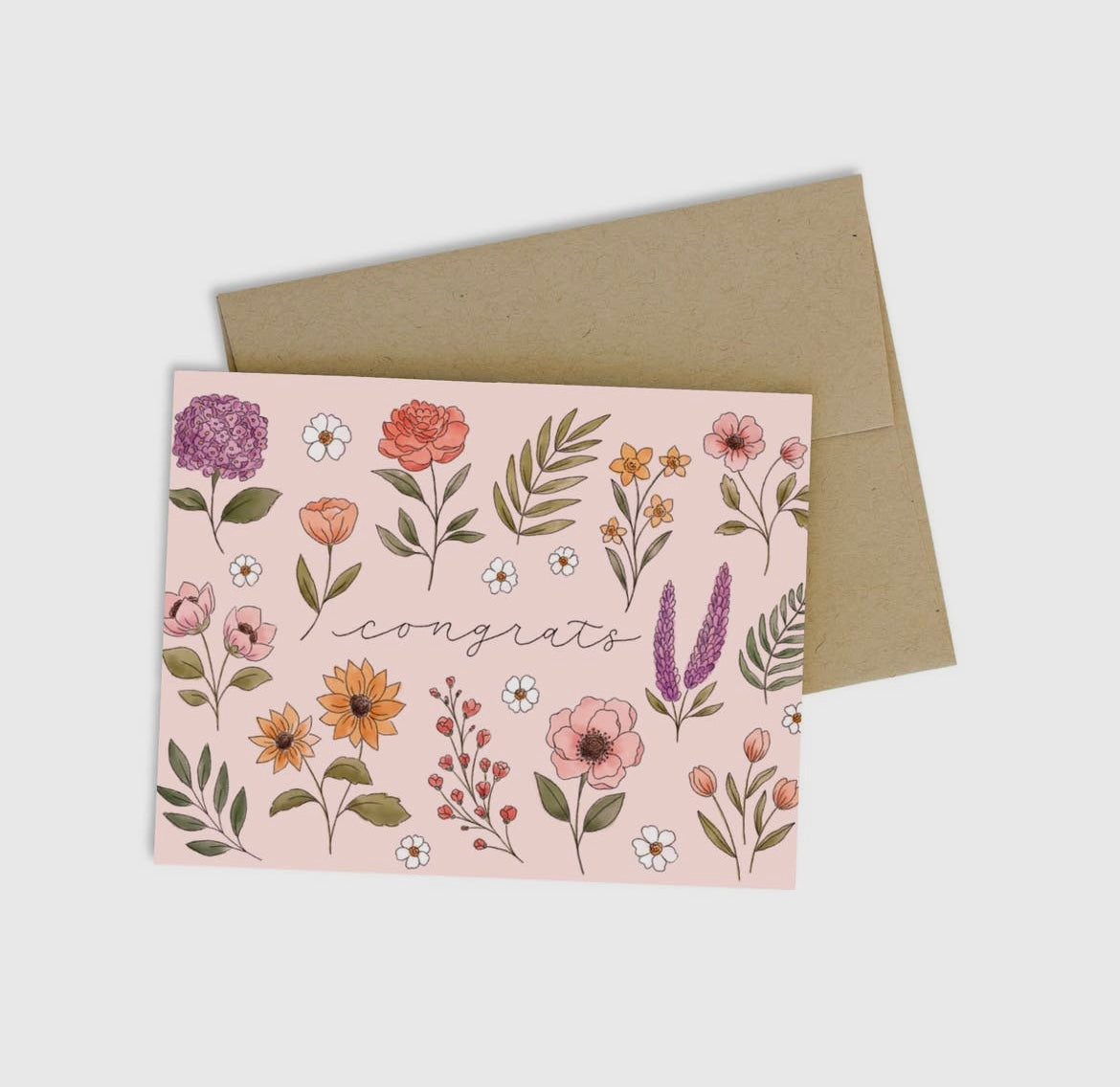 Tarjeta de felicitación floral