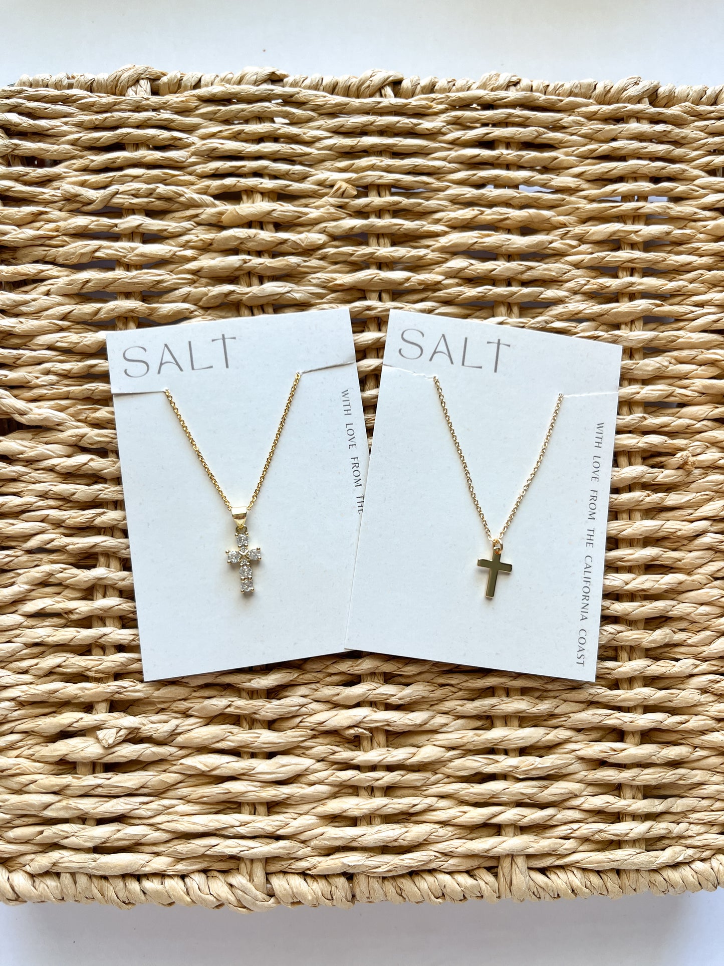 CZ Cross Necklace - Gold Filled