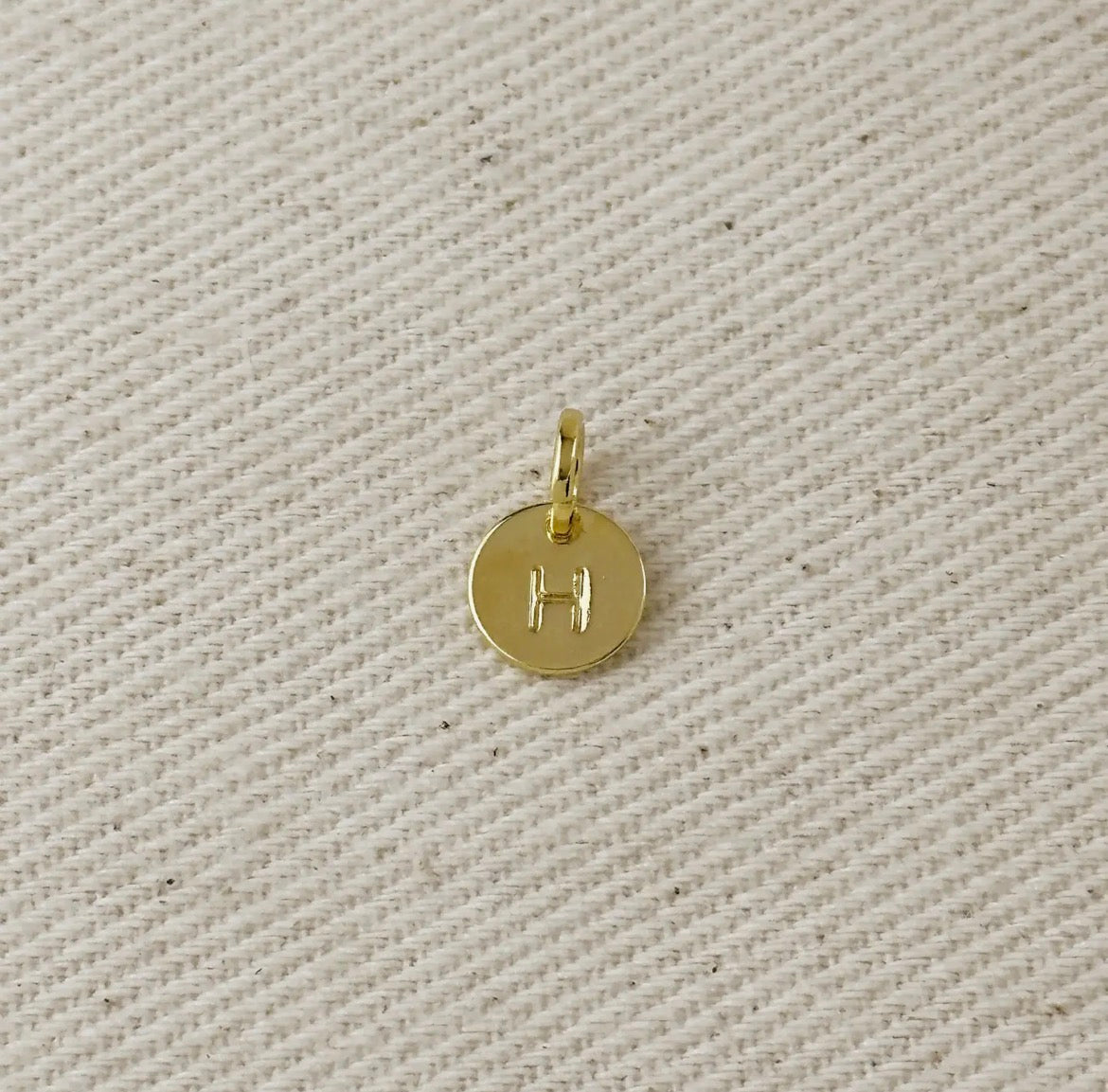 Circle Initial Letter Charm - Gold Filled