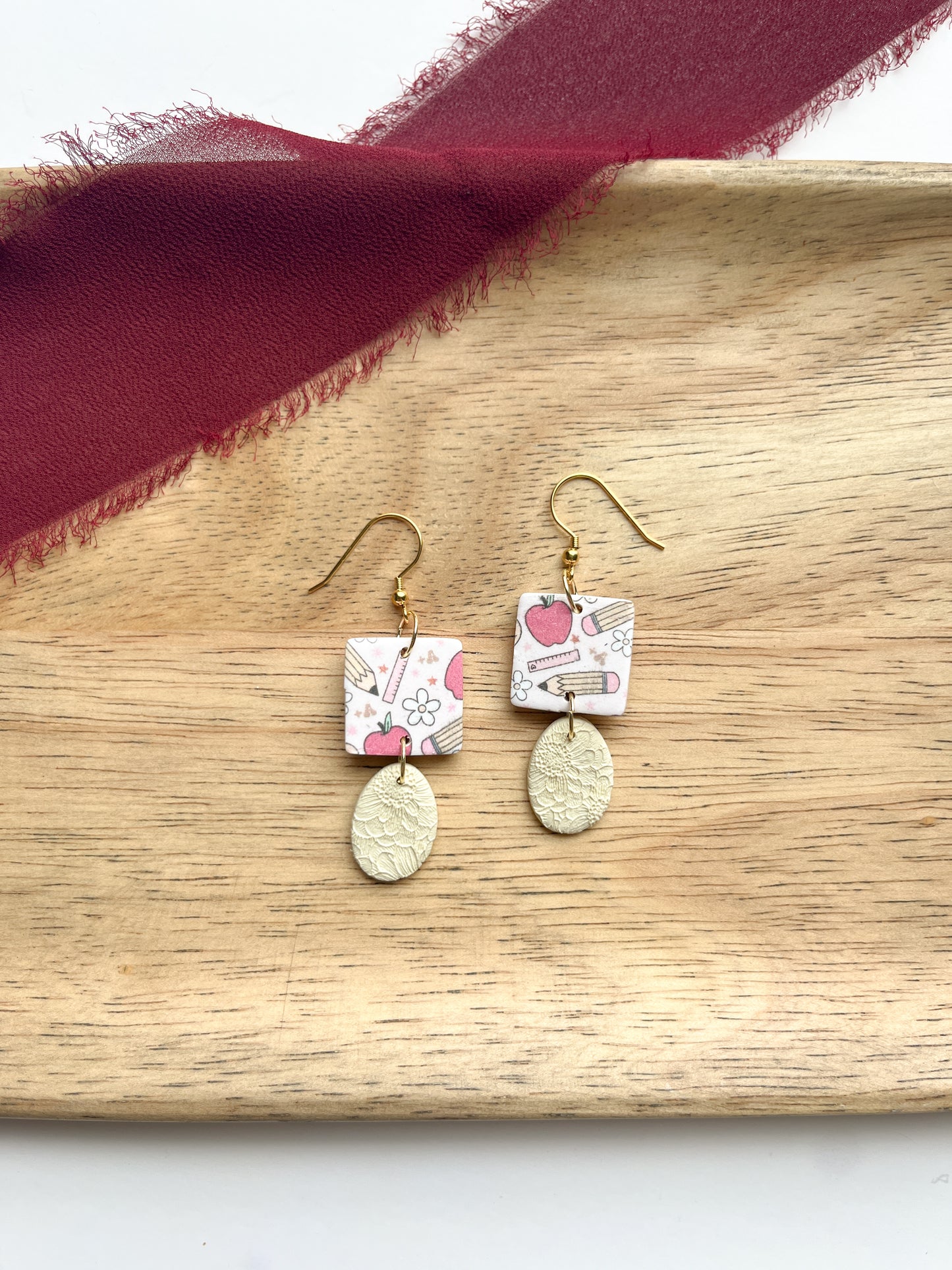 NEW Yellow Pencil Pattern Dangles