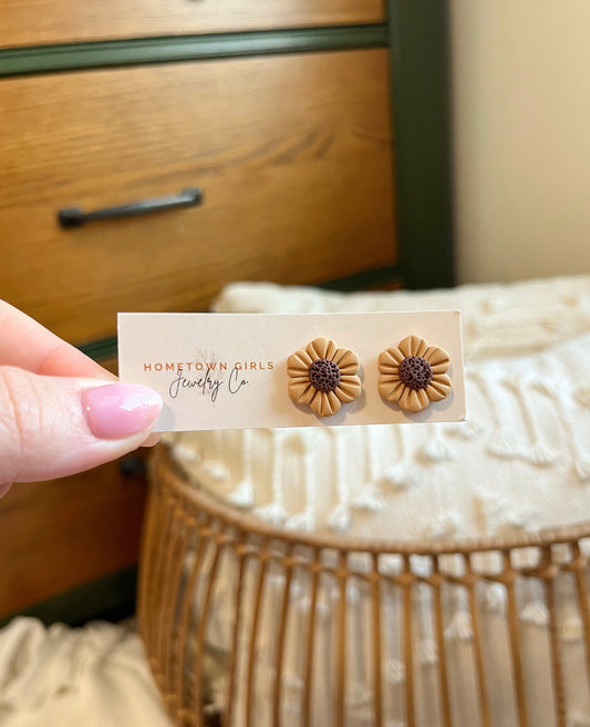 Yellow Flower Studs