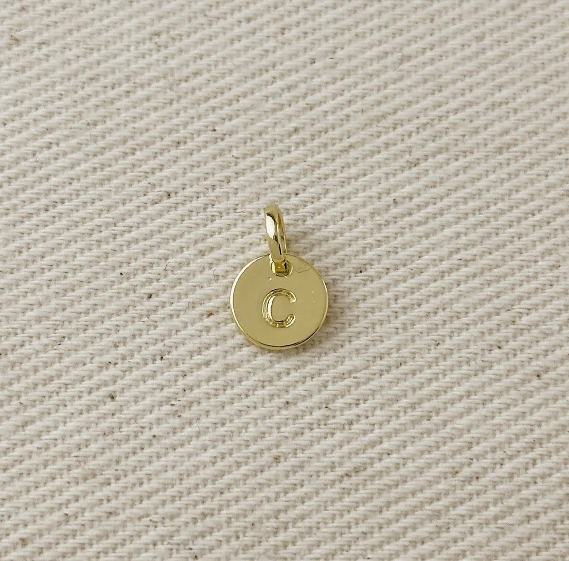 Circle Initial Letter Charm - Gold Filled