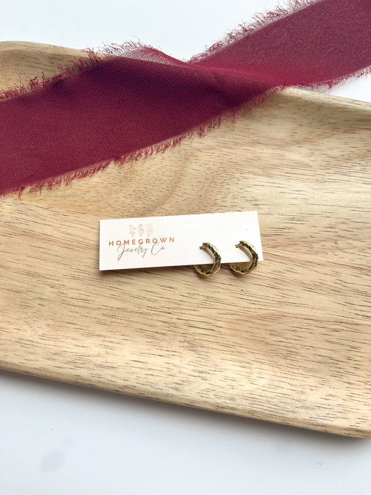 NEW Gold Filled Hammered Huggie Hoops