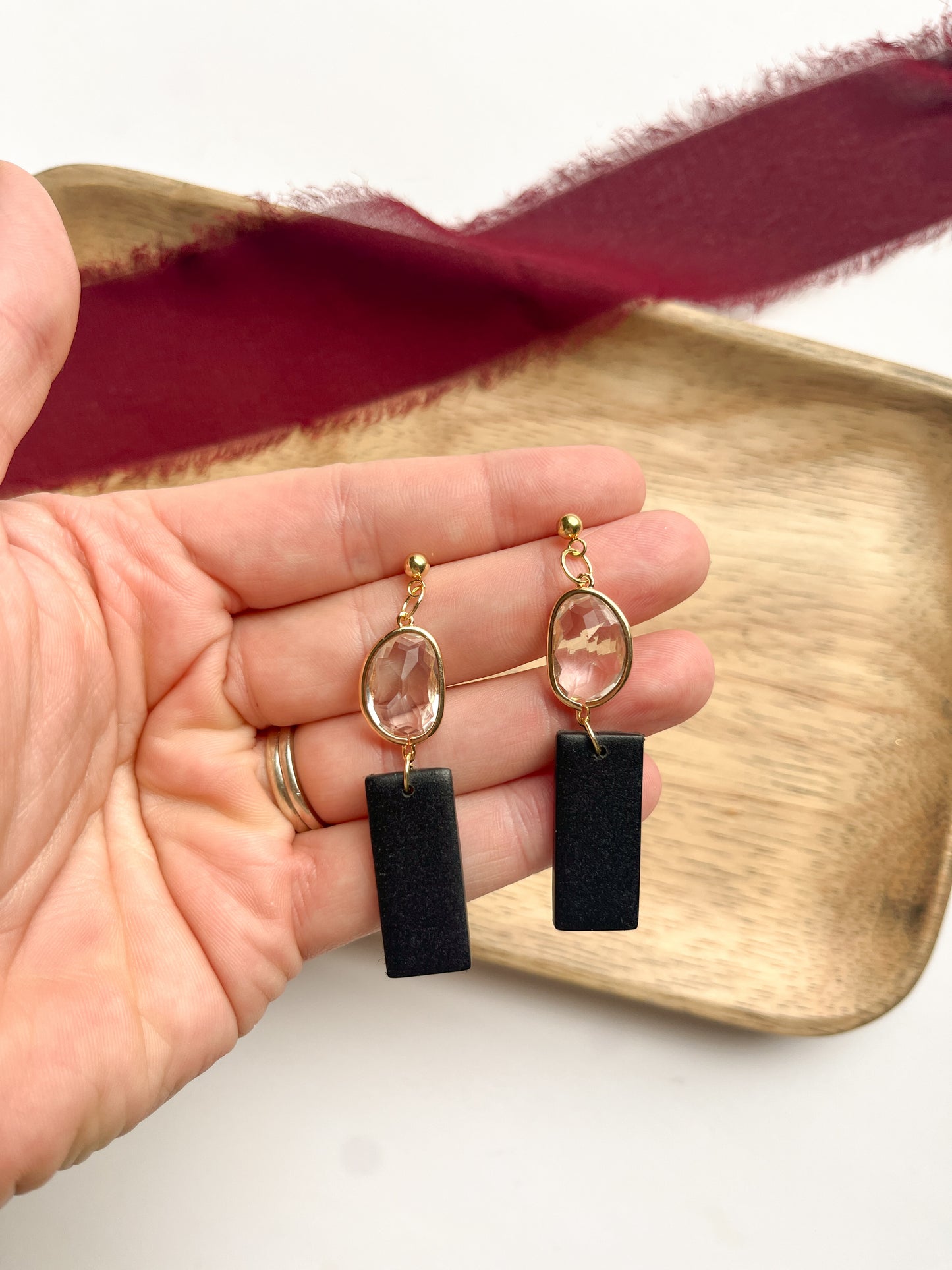 NEW Black Gem Dangles