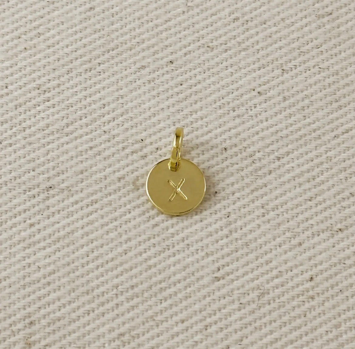Circle Initial Letter Charm - Gold Filled