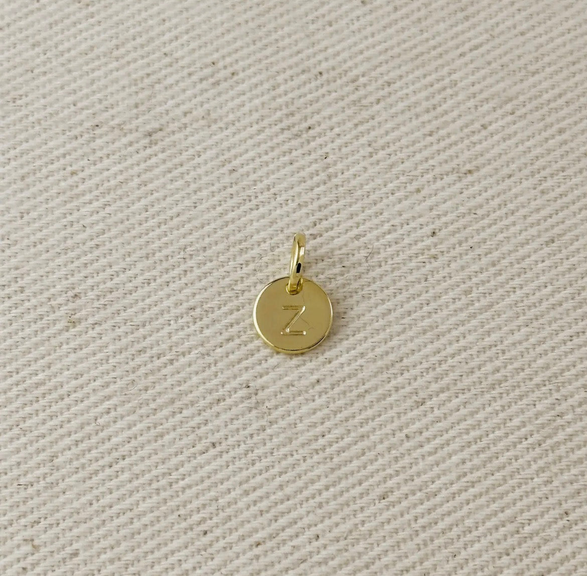 Circle Initial Letter Charm - Gold Filled