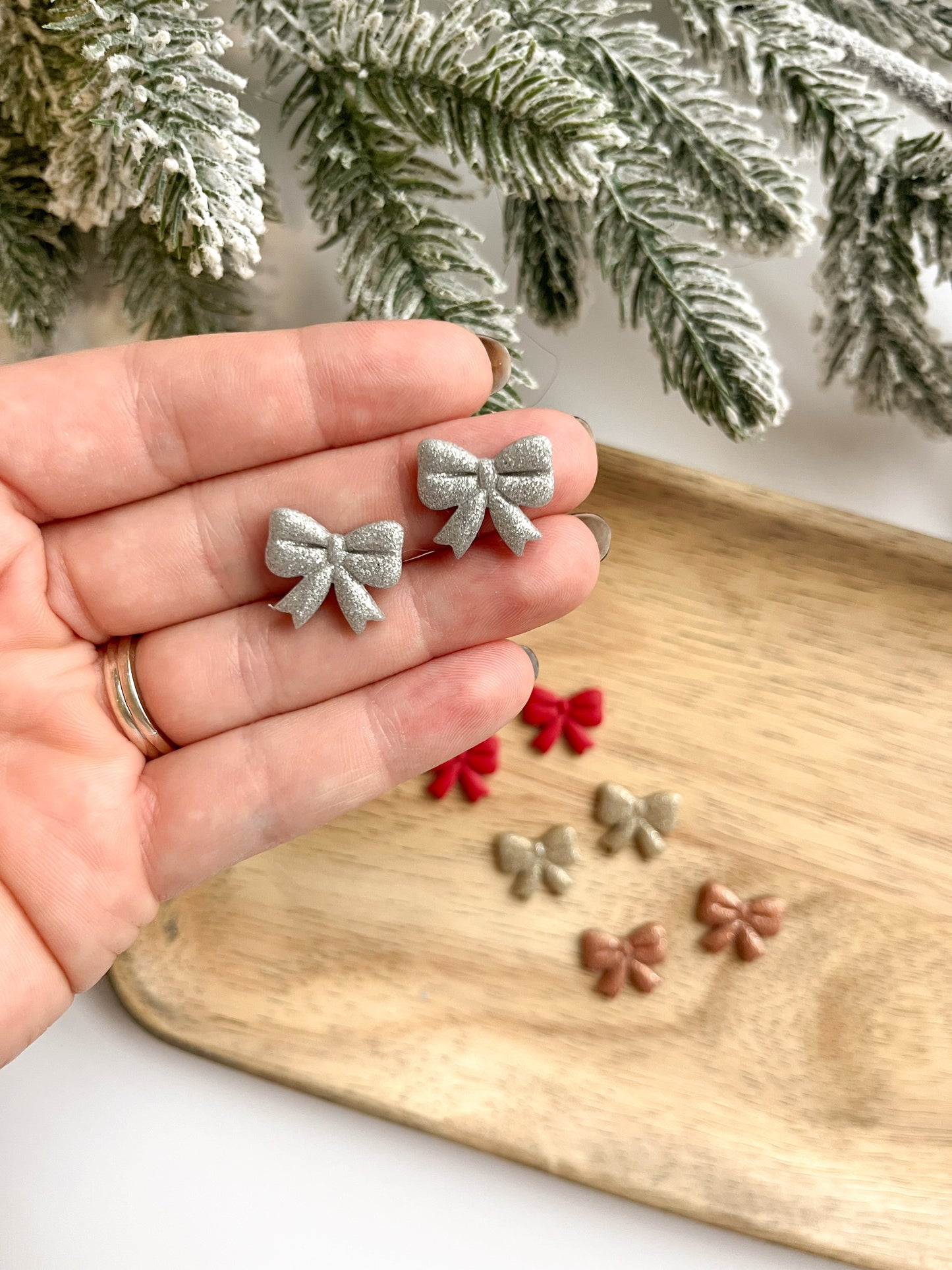 Christmas Bow Studs