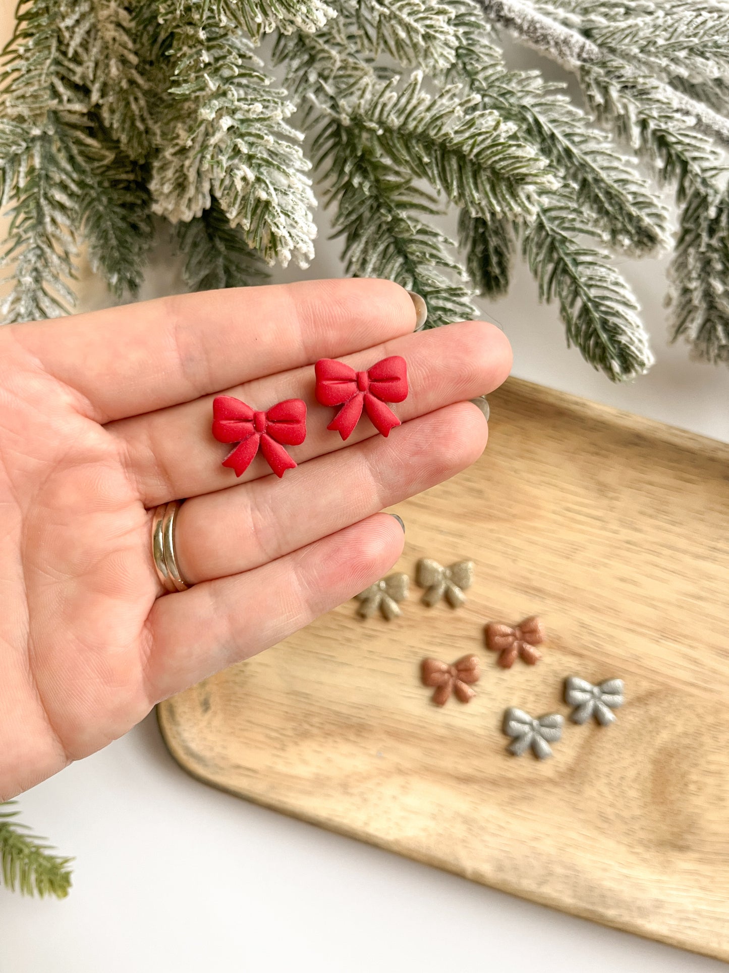 Christmas Bow Studs