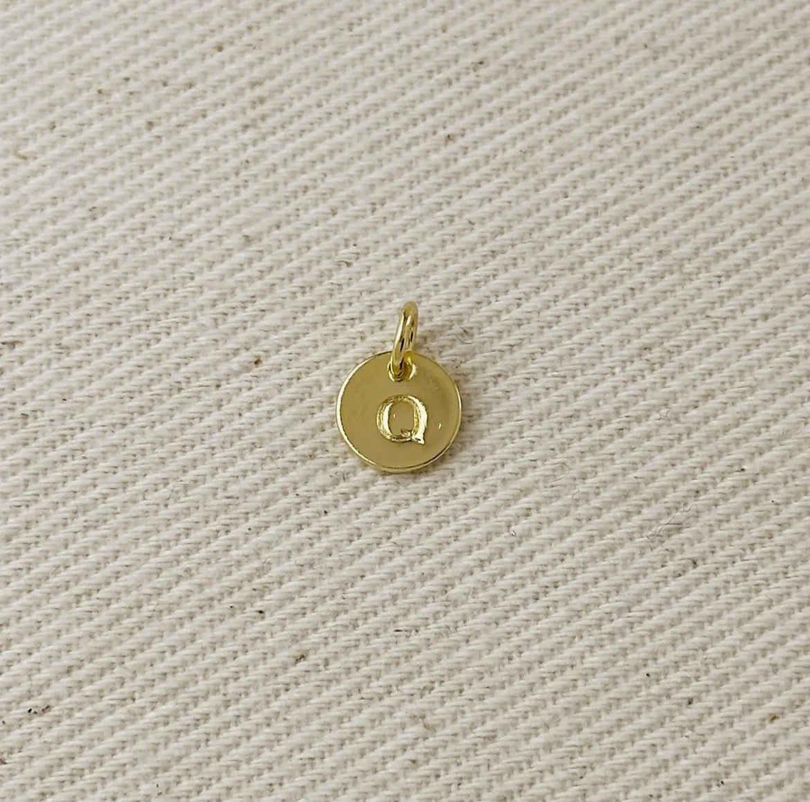 Circle Initial Letter Charm - Gold Filled