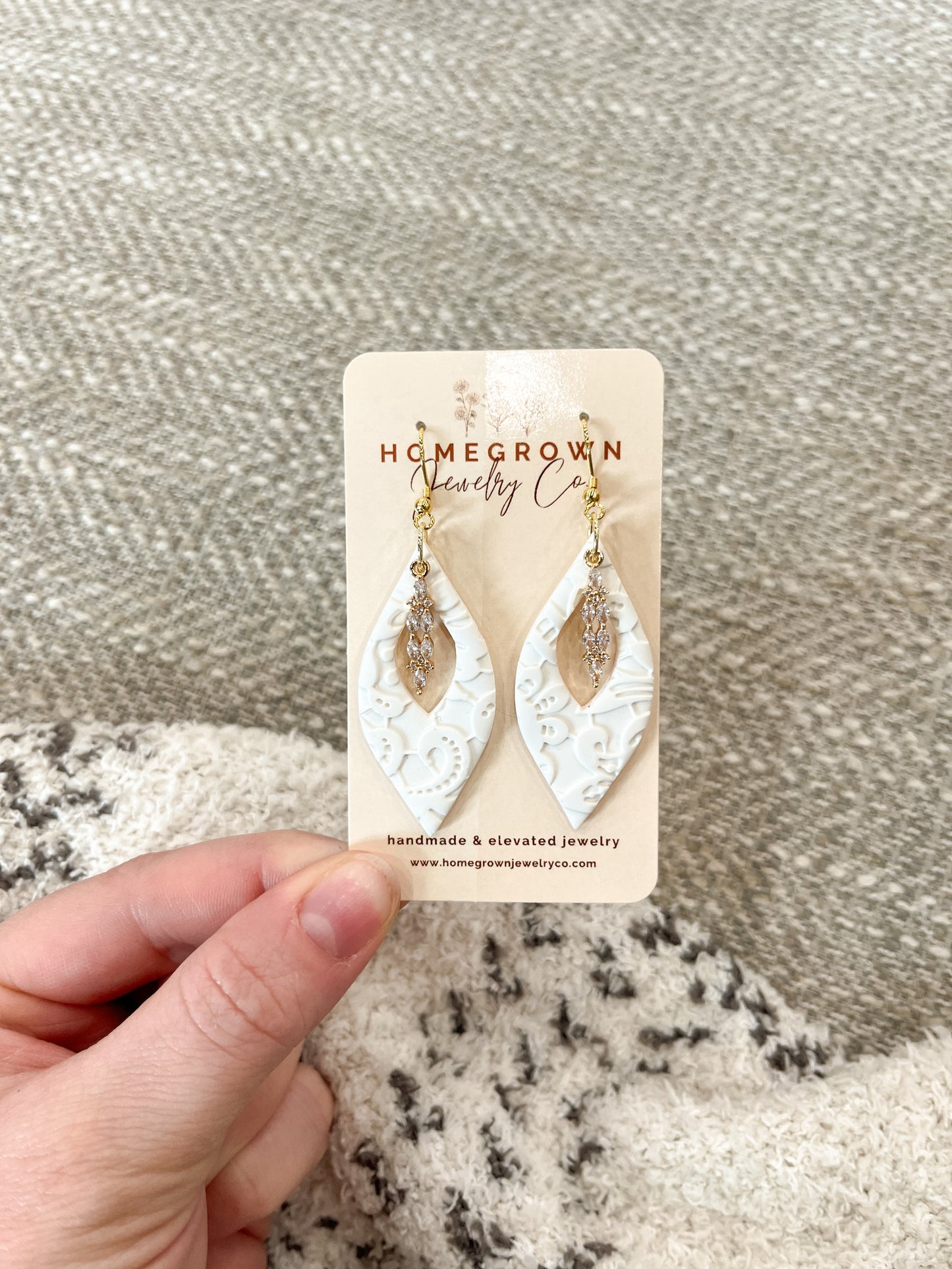 Lacey White CZ Drops