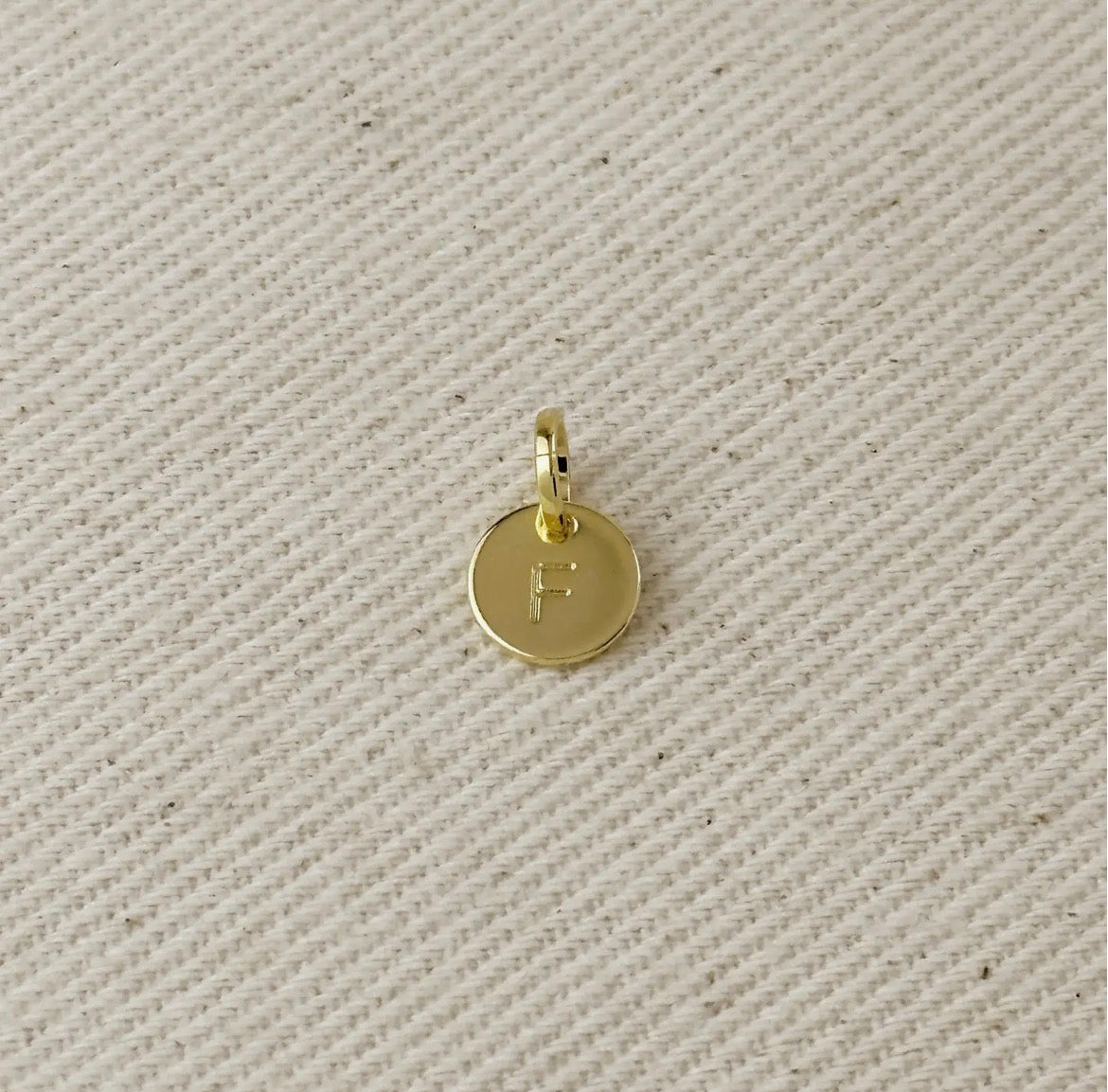 Circle Initial Letter Charm - Gold Filled