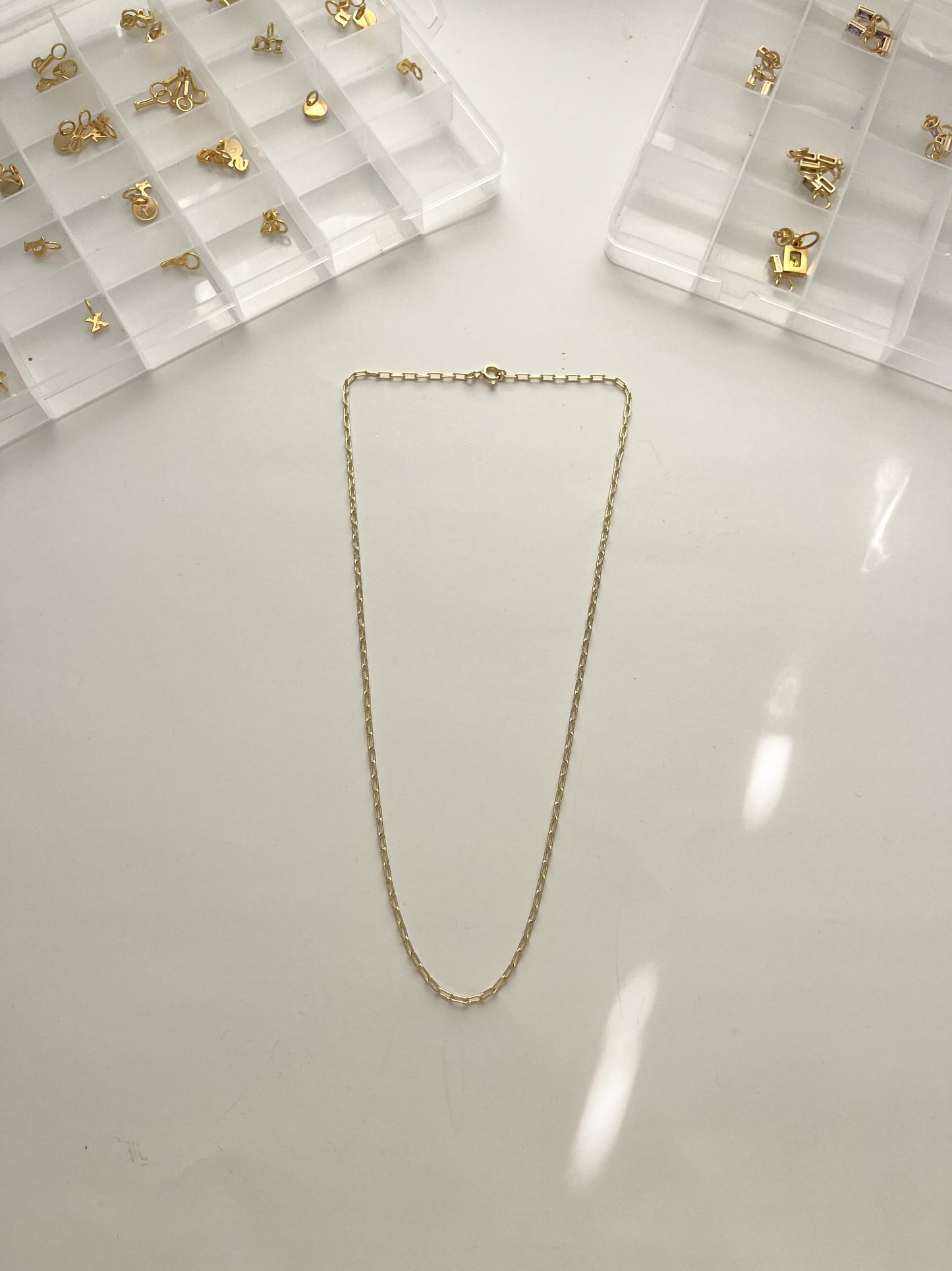 Tiny Paperclip Necklace Chain - Gold Filled