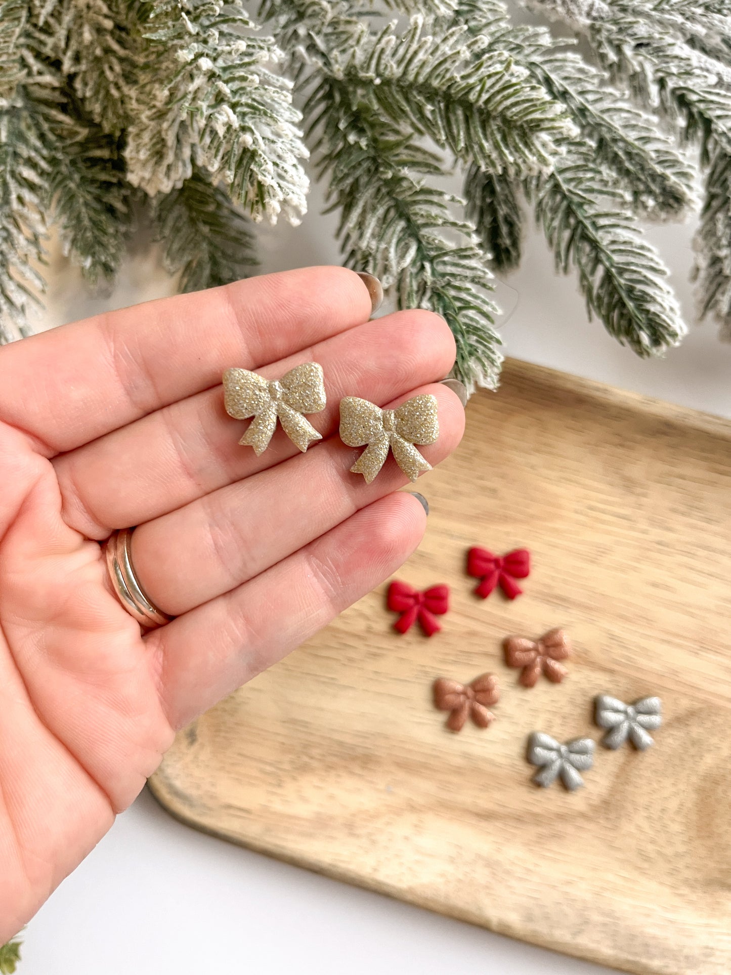 Christmas Bow Studs