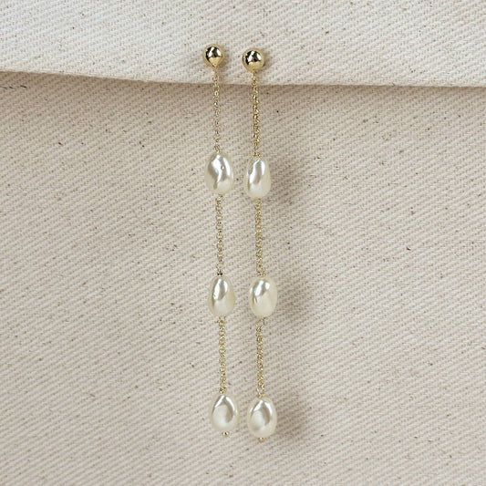 PREORDER Gold-Filled Baroque Pearl Drop Earrings