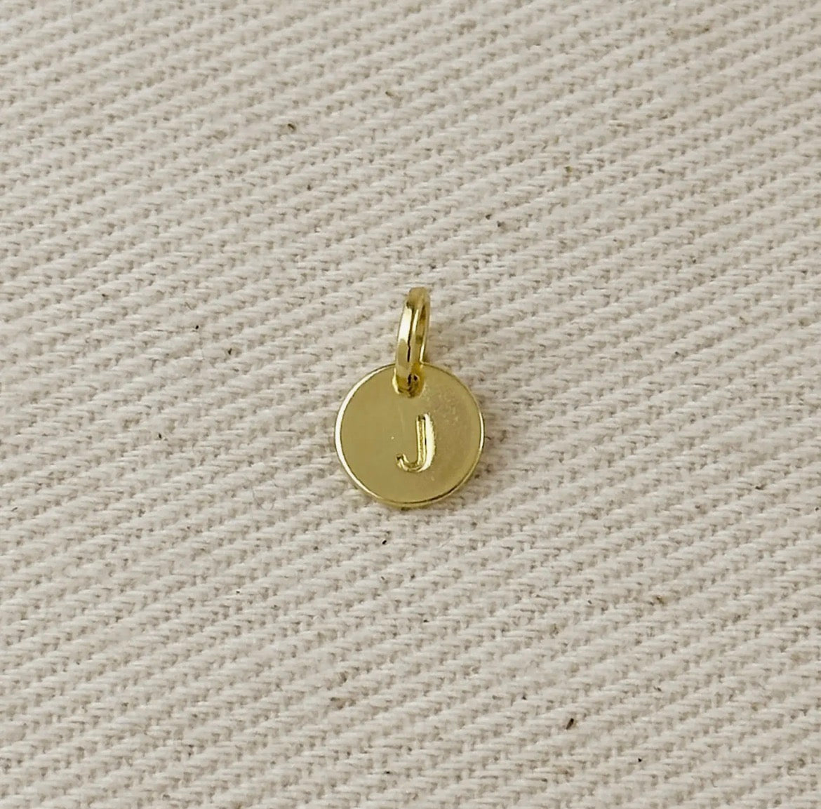 Circle Initial Letter Charm - Gold Filled