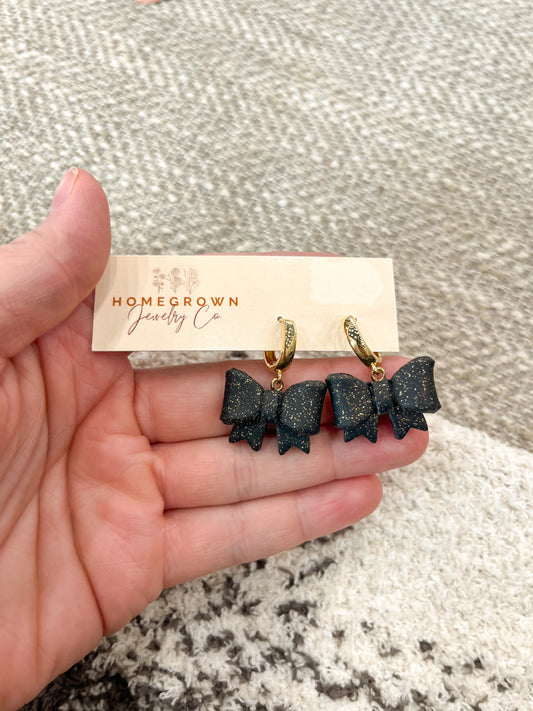 Black Sparkly Bows