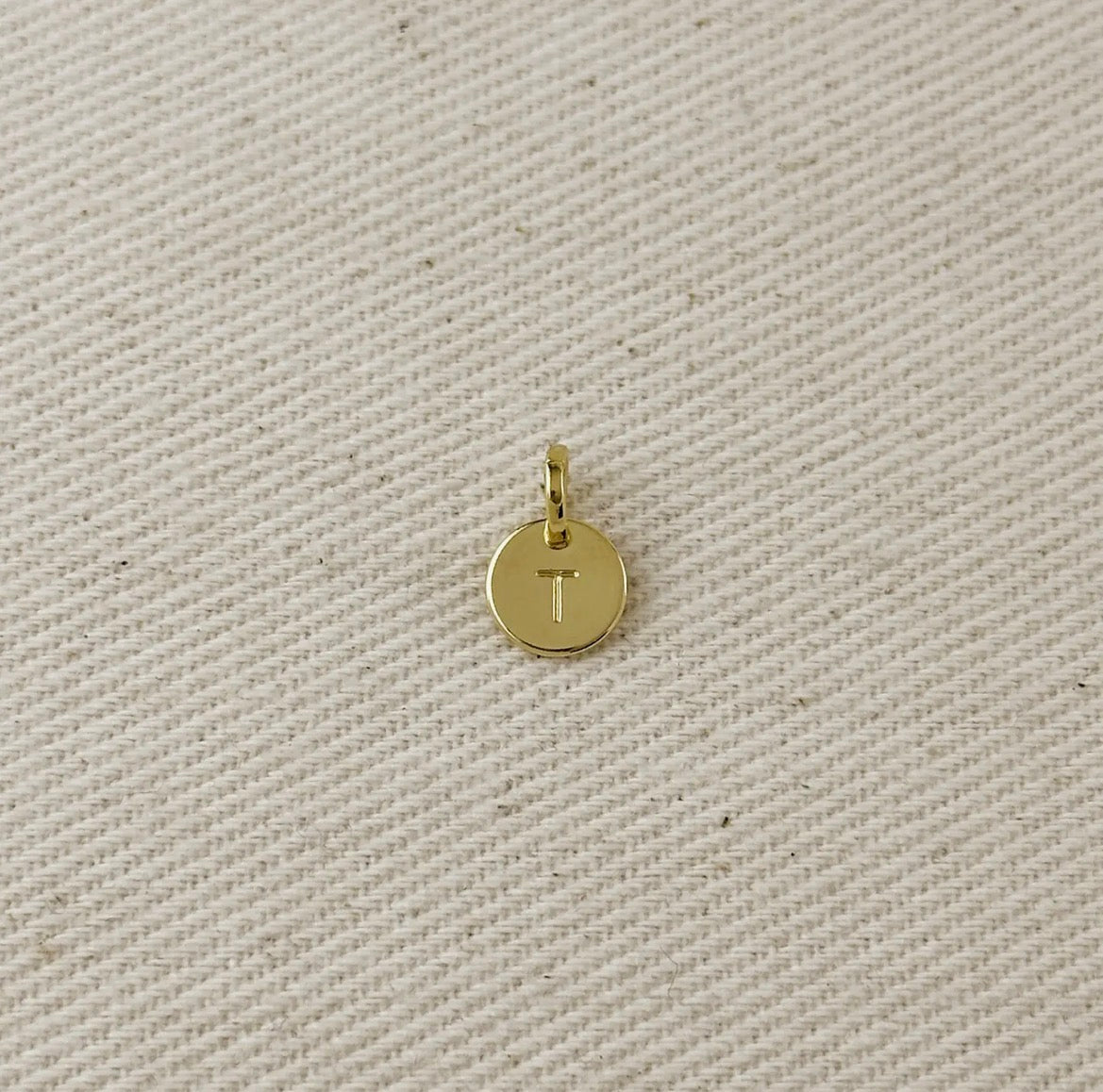 Circle Initial Letter Charm - Gold Filled