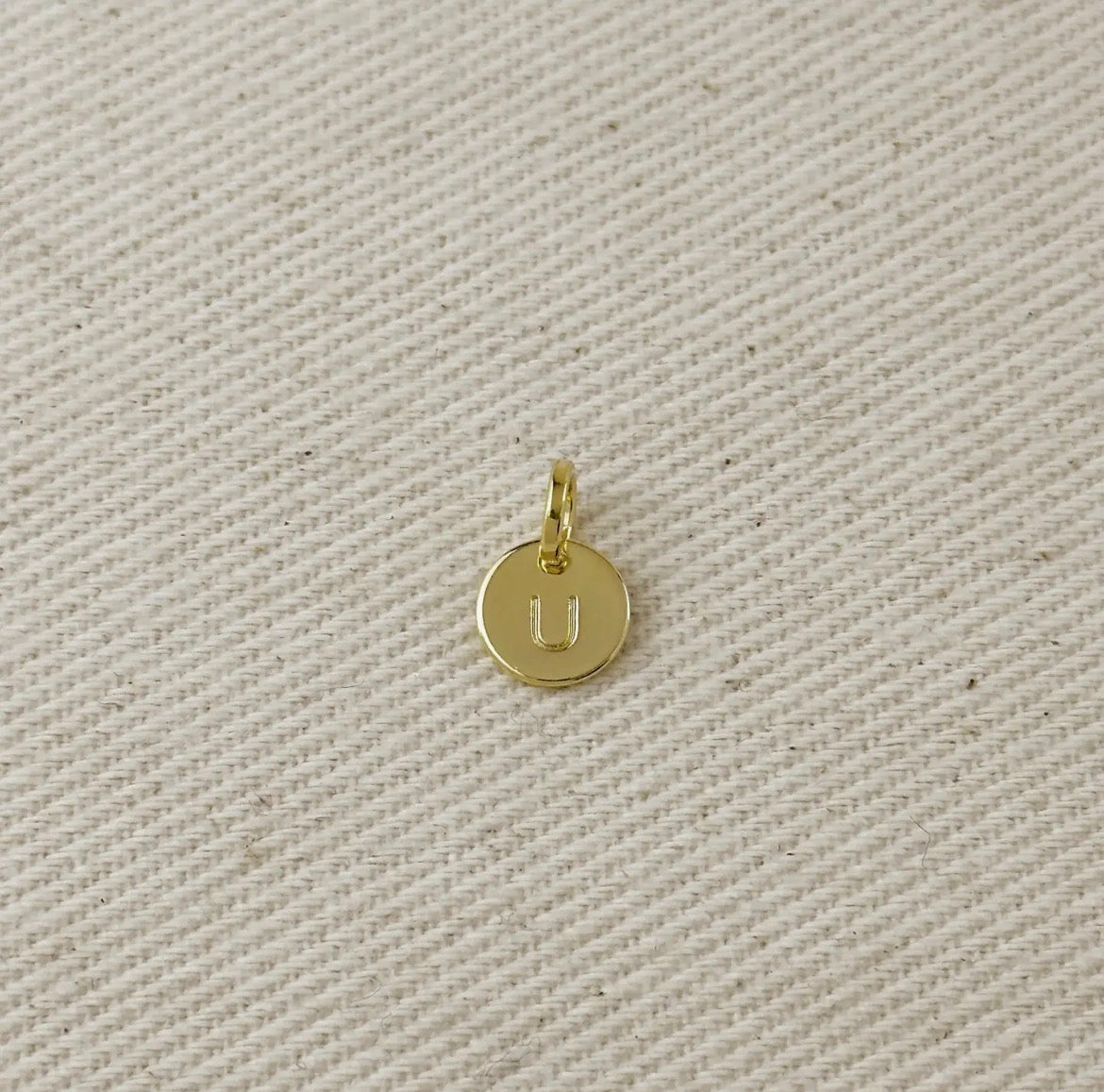 Circle Initial Letter Charm - Gold Filled