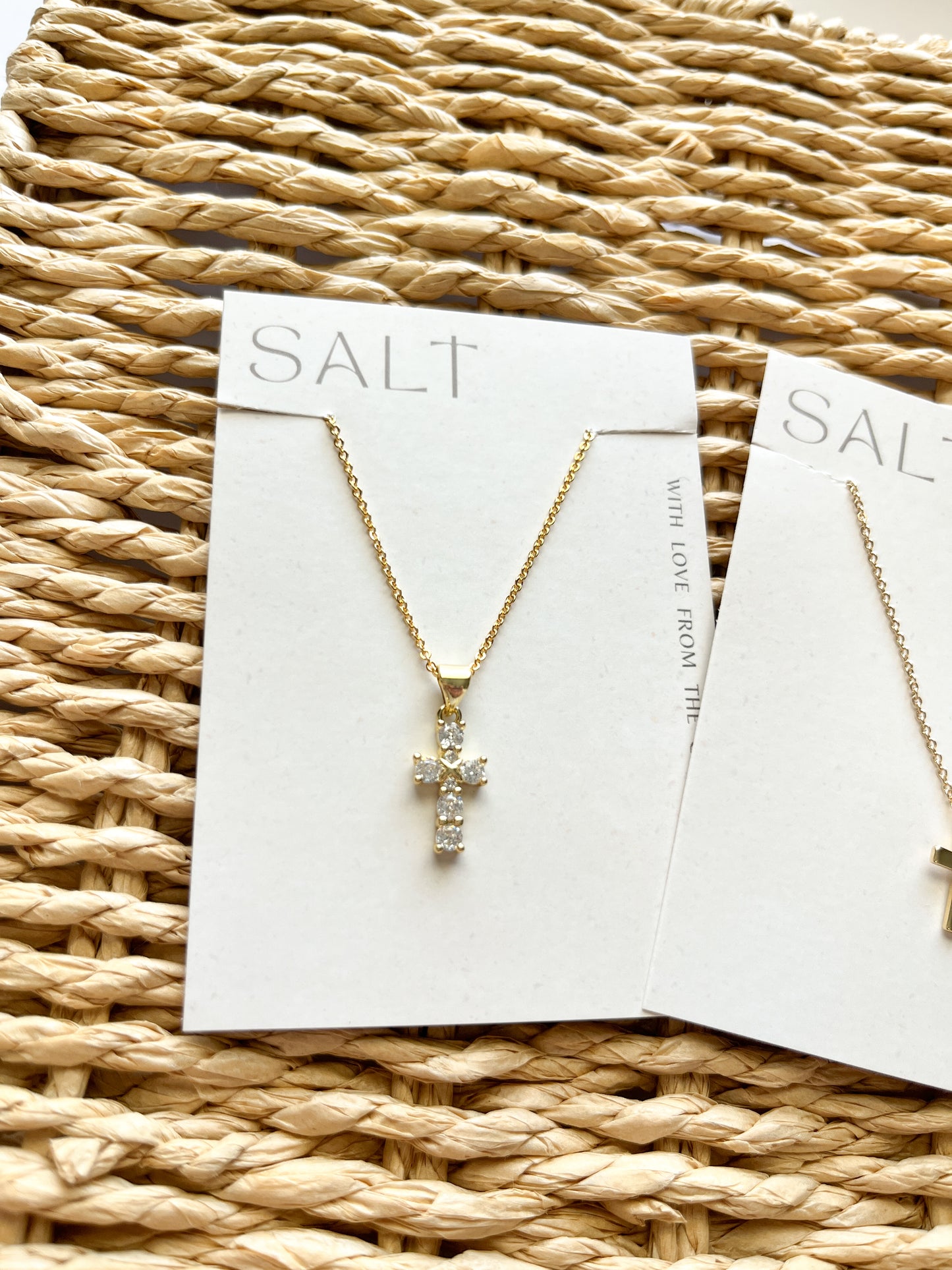 CZ Cross Necklace - Gold Filled
