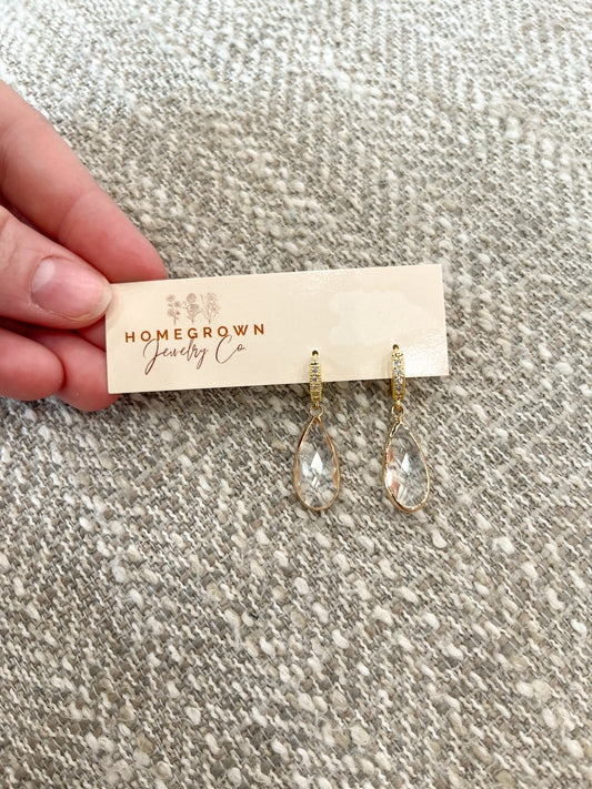 Gem & CZ Huggie Hoops