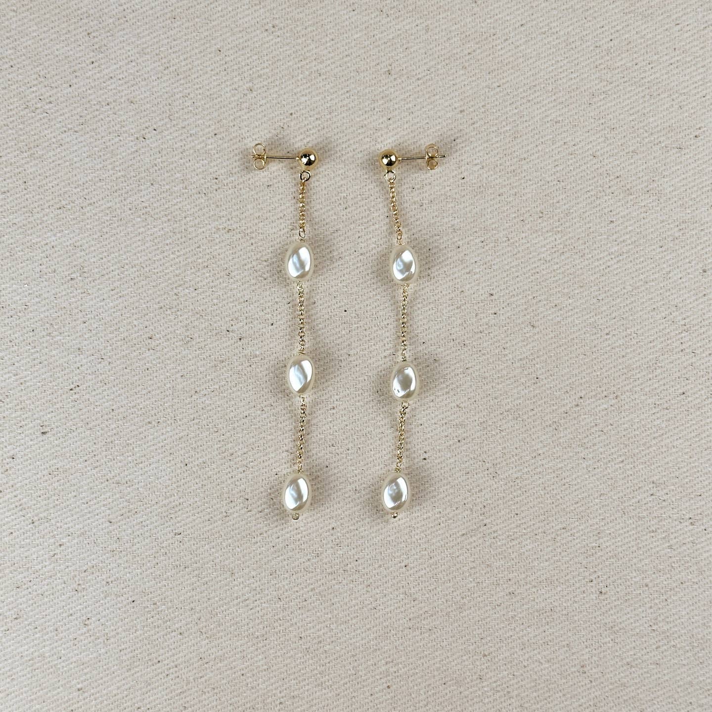 PREORDER Gold-Filled Baroque Pearl Drop Earrings