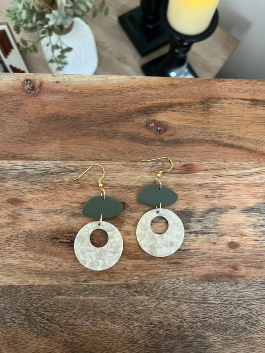 NEW Green & White Dangles