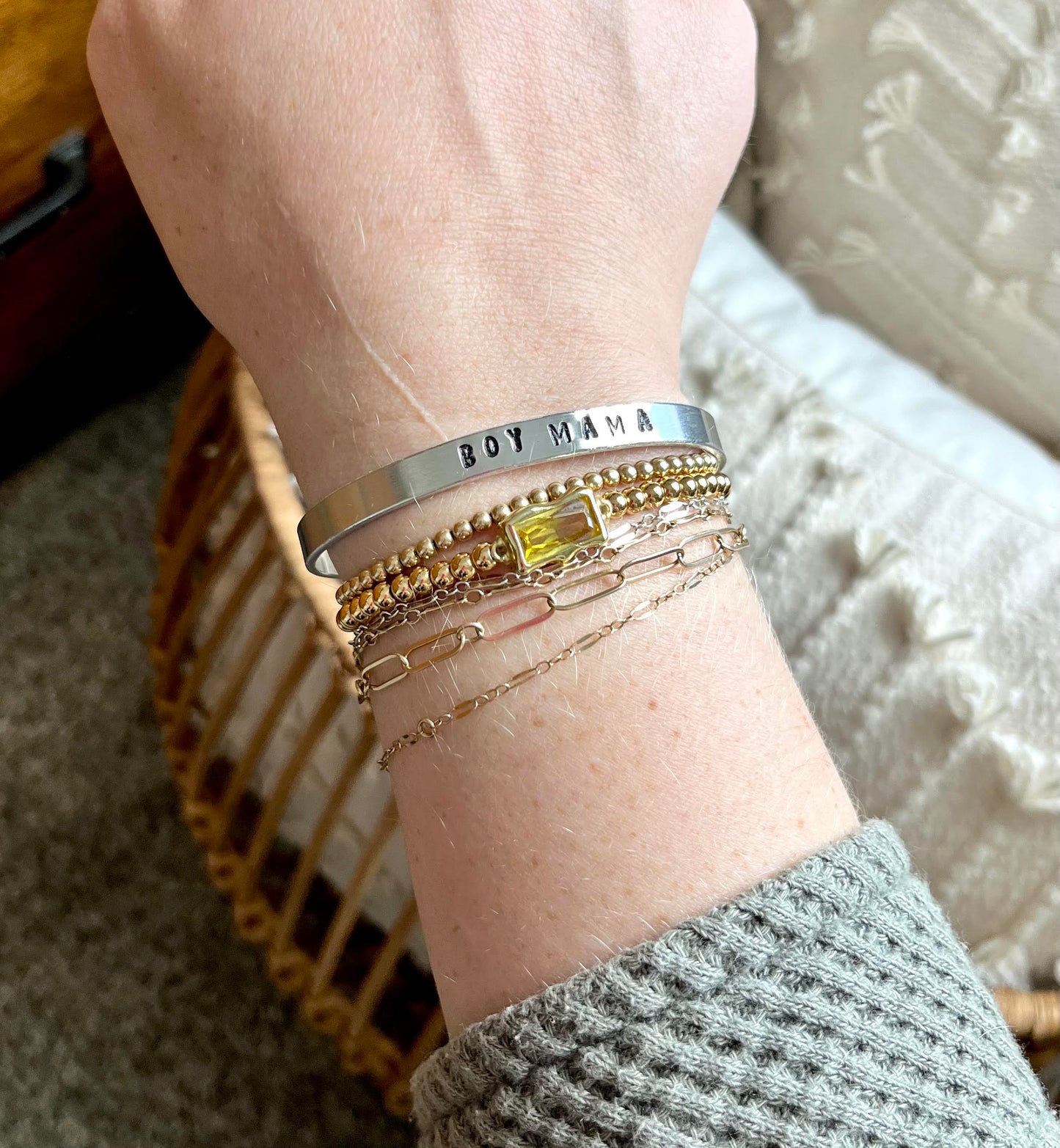 NUEVA pulsera estampada en plata