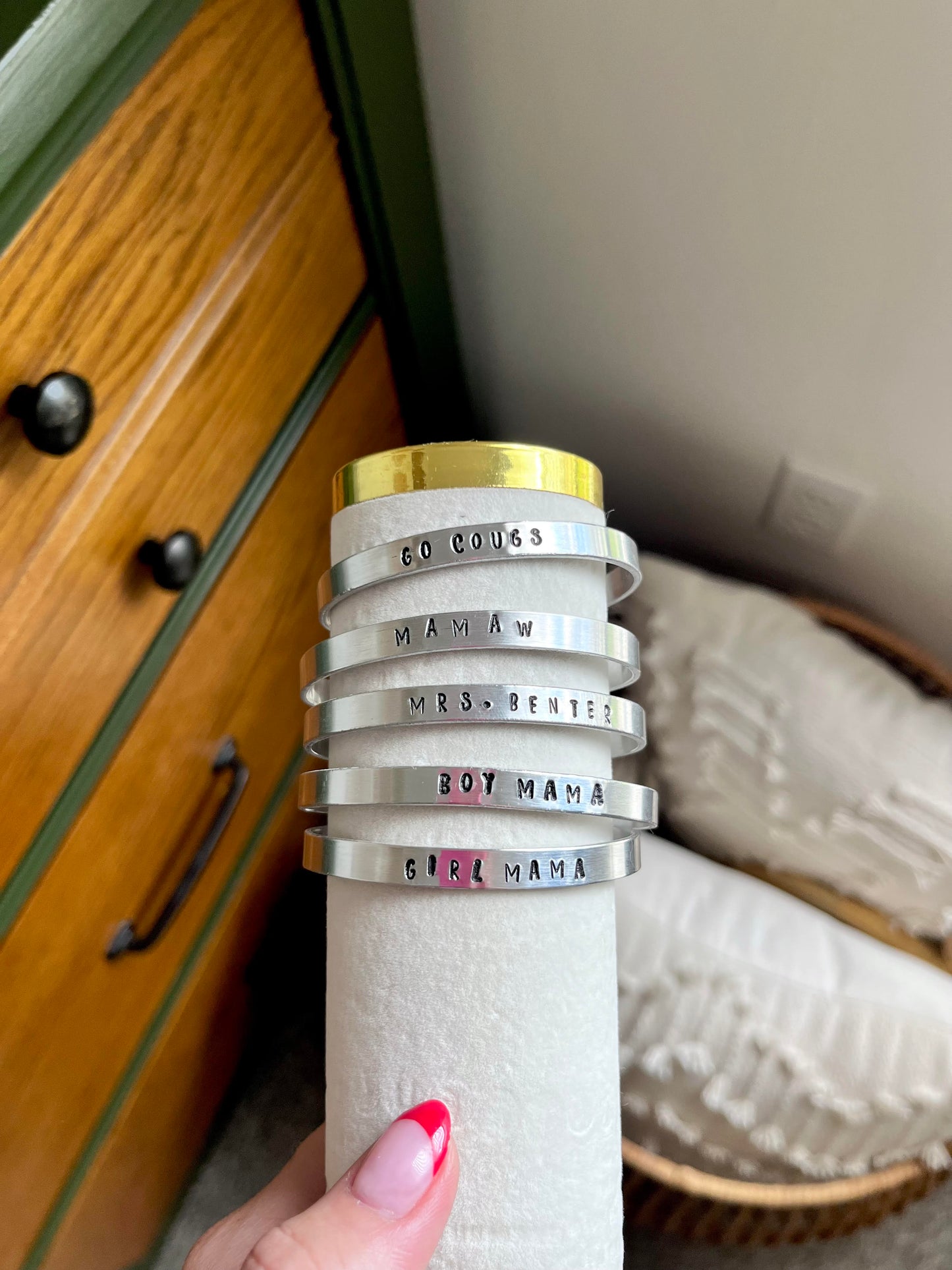 NUEVA pulsera estampada en plata